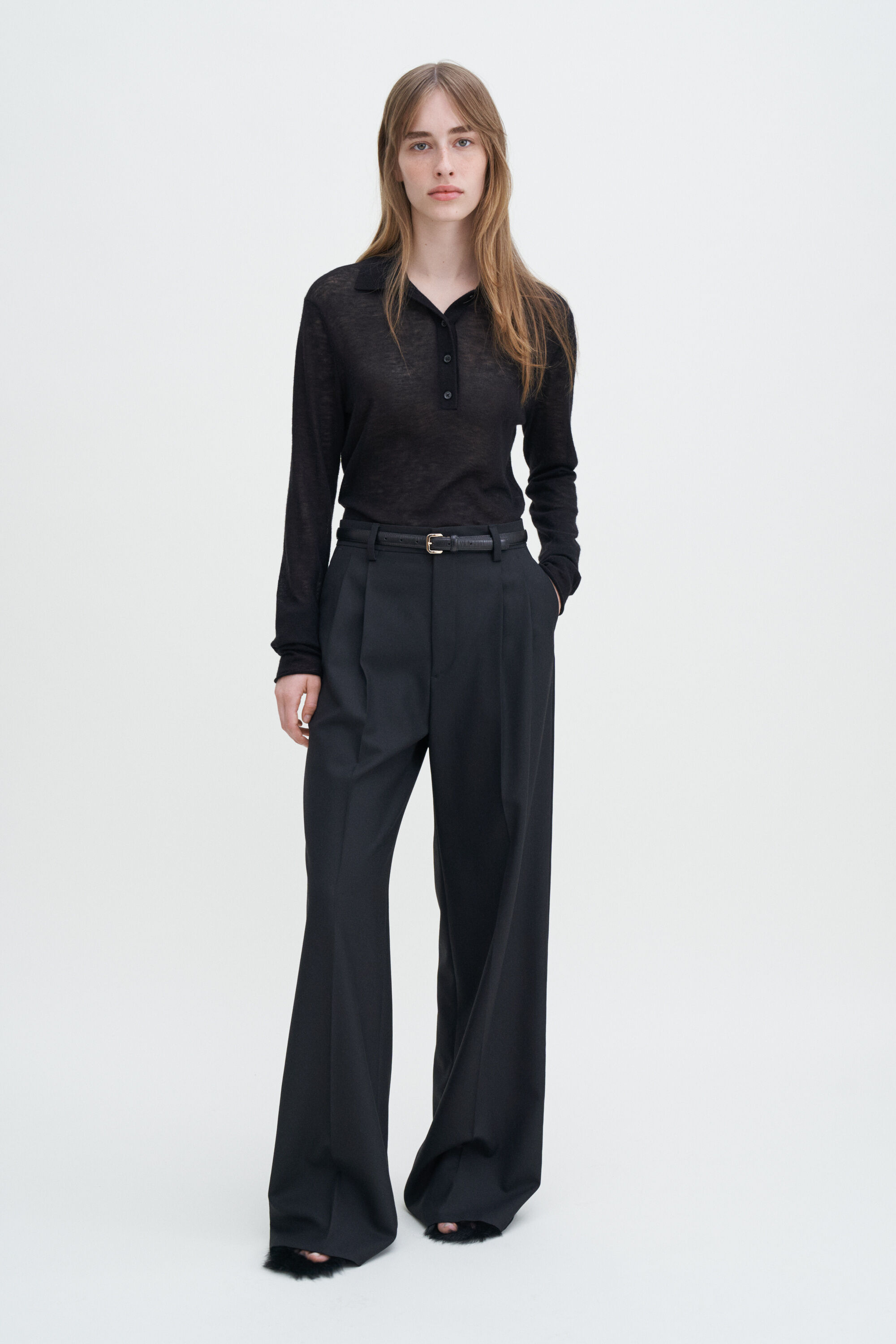 Knit Polo Sweater - Black | Filippa K