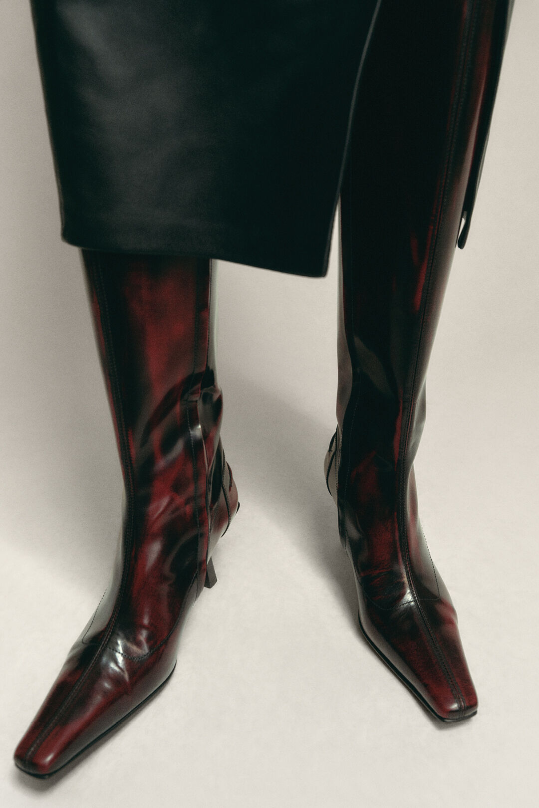 Tall patent leather boots on sale