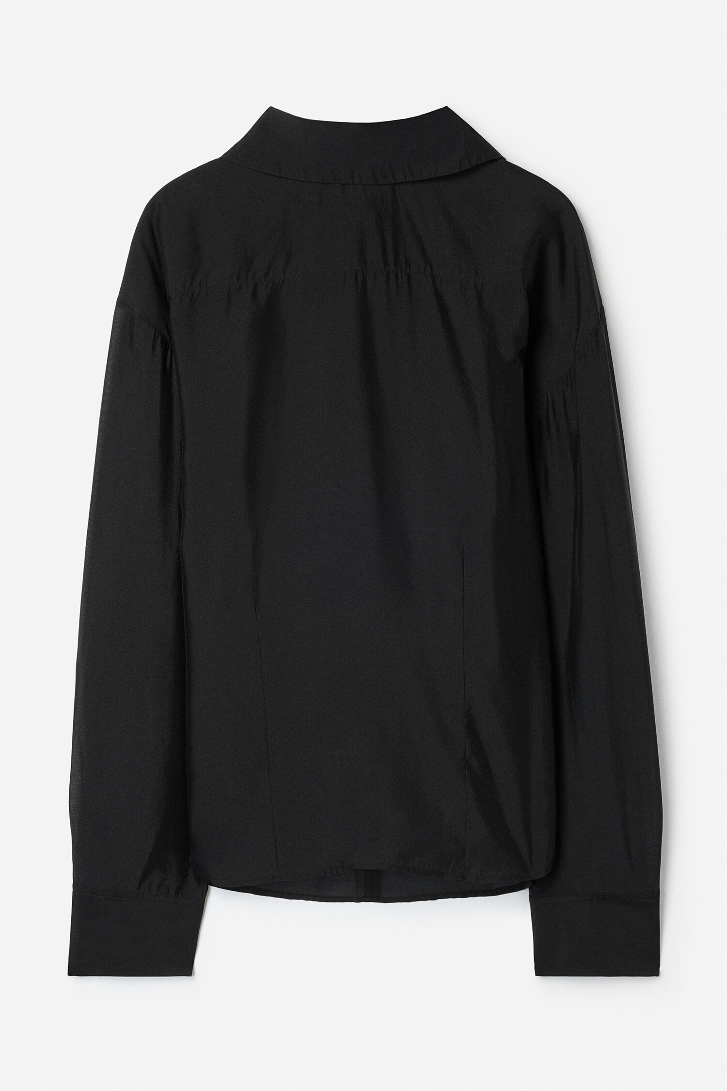 Fold Collar Blouse - Black | FILIPPA K