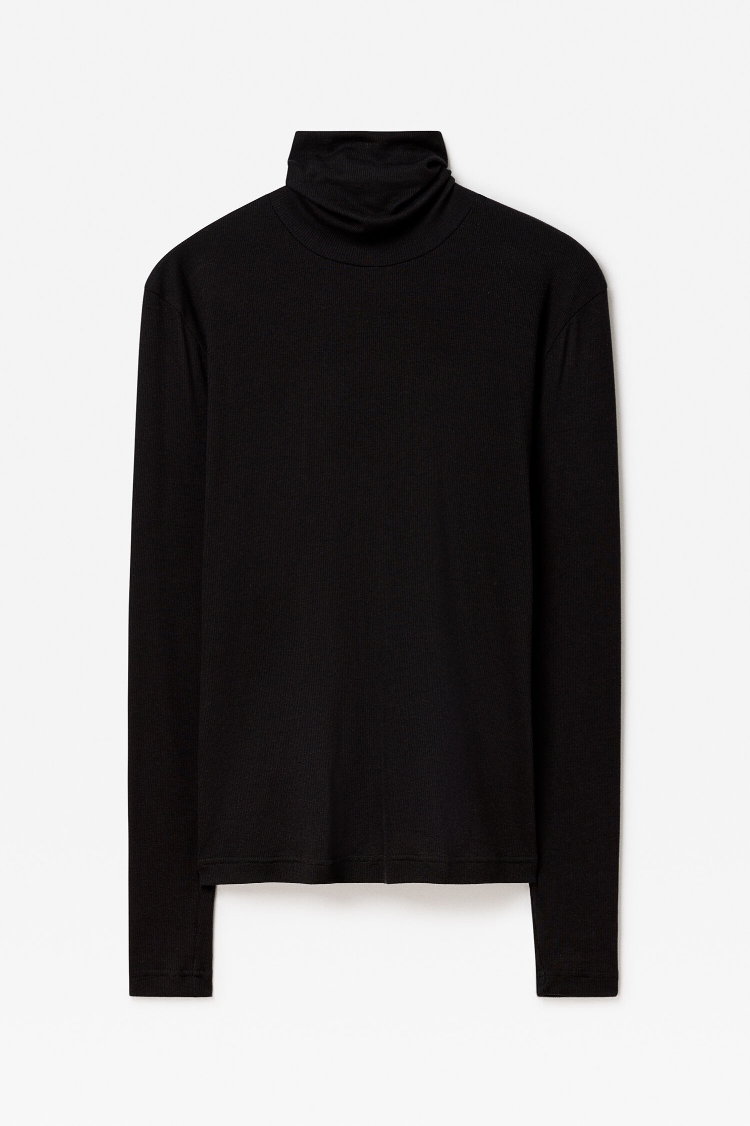 Rib Turtleneck Top - Black | FILIPPA K