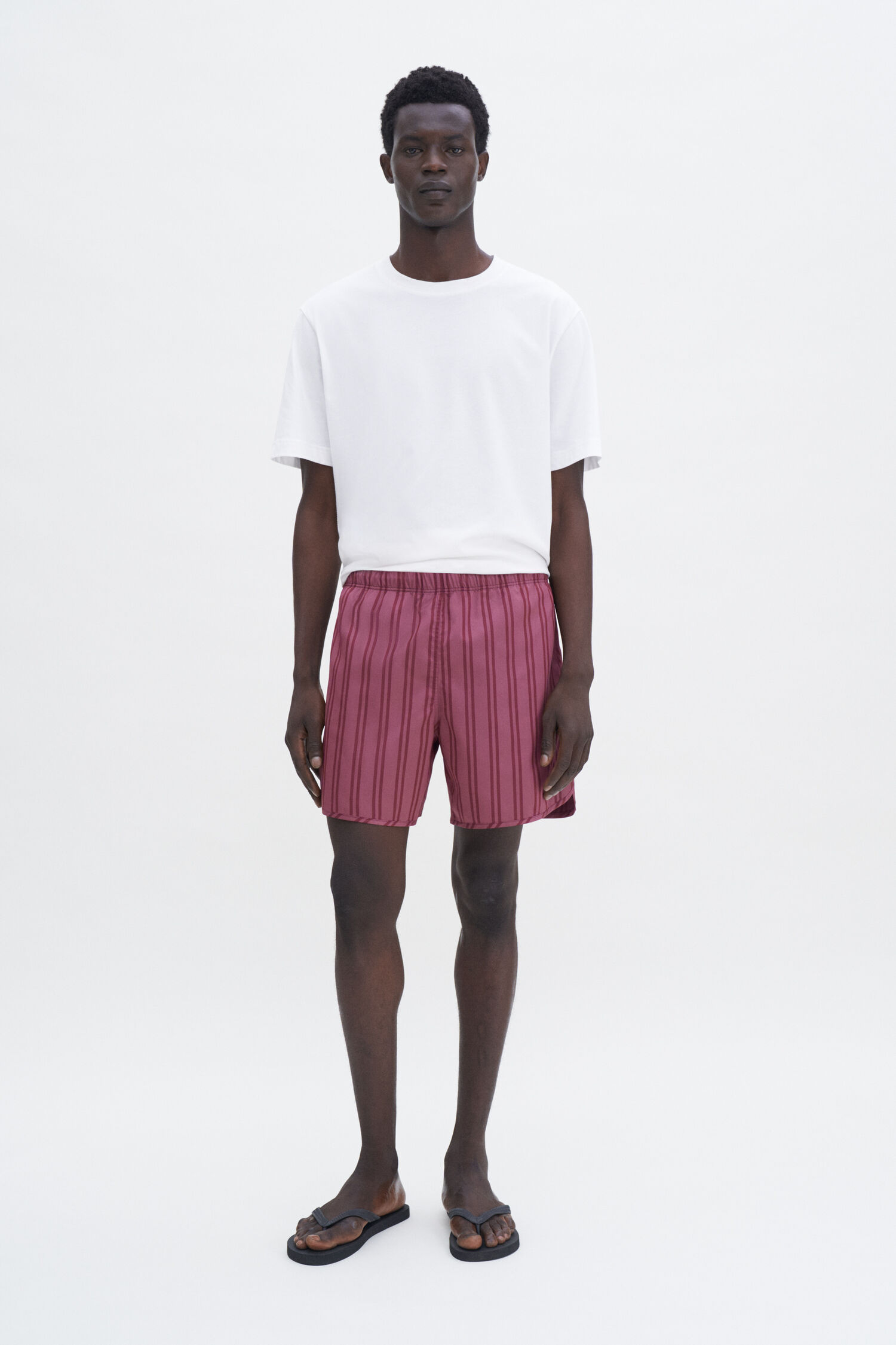 Long Striped Swim Shorts