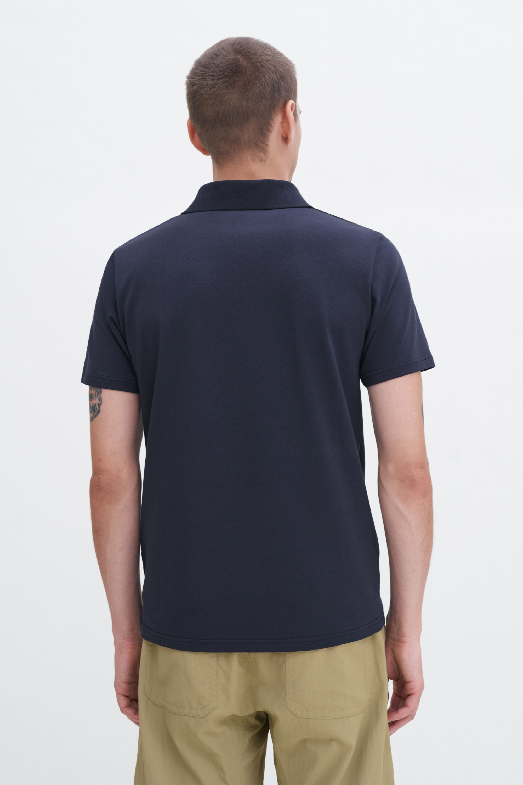 Stretch Cotton Polo T-Shirt - Dusk Blue | Filippa K