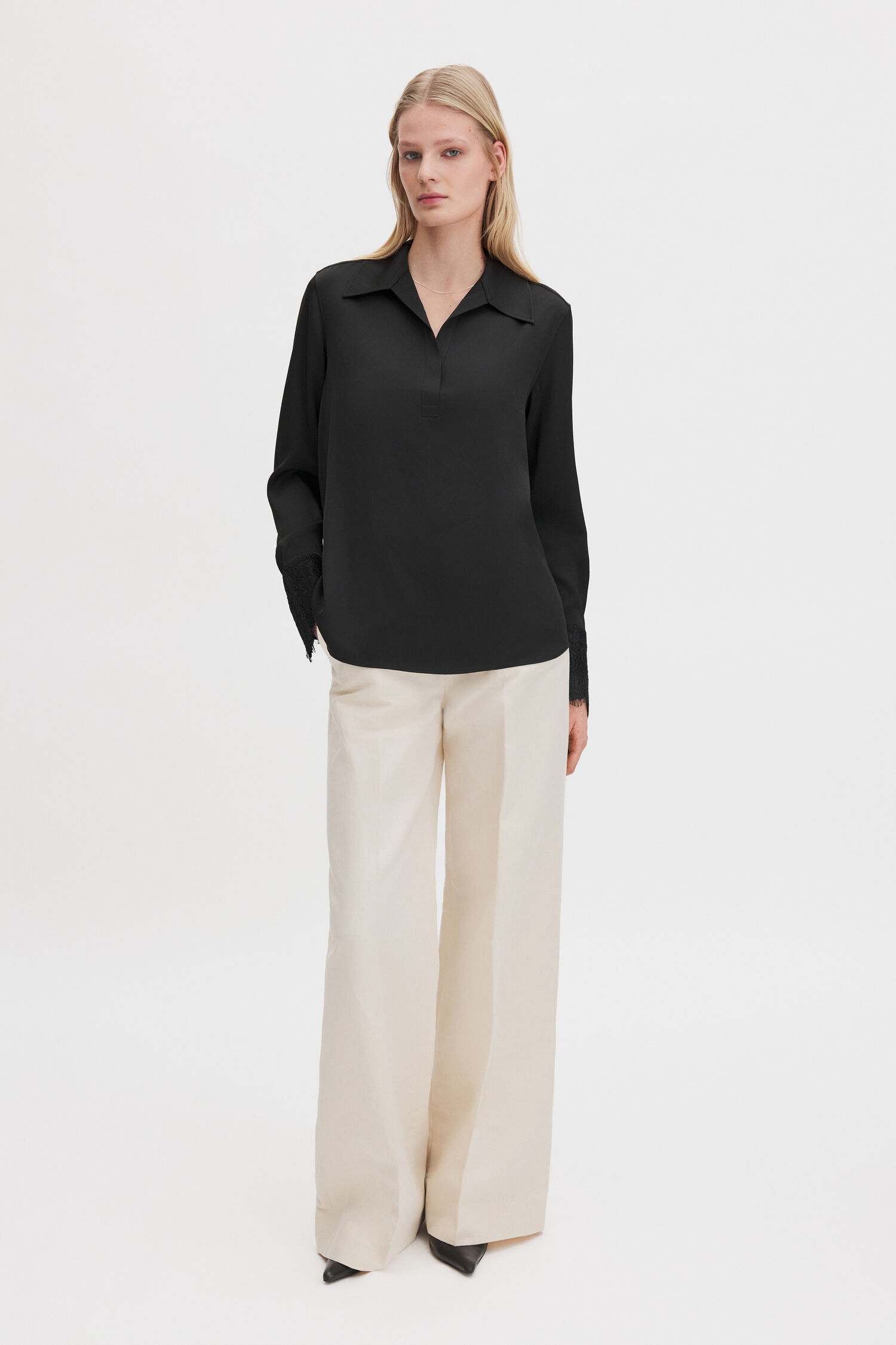 Lace Cuff Detail Blouse