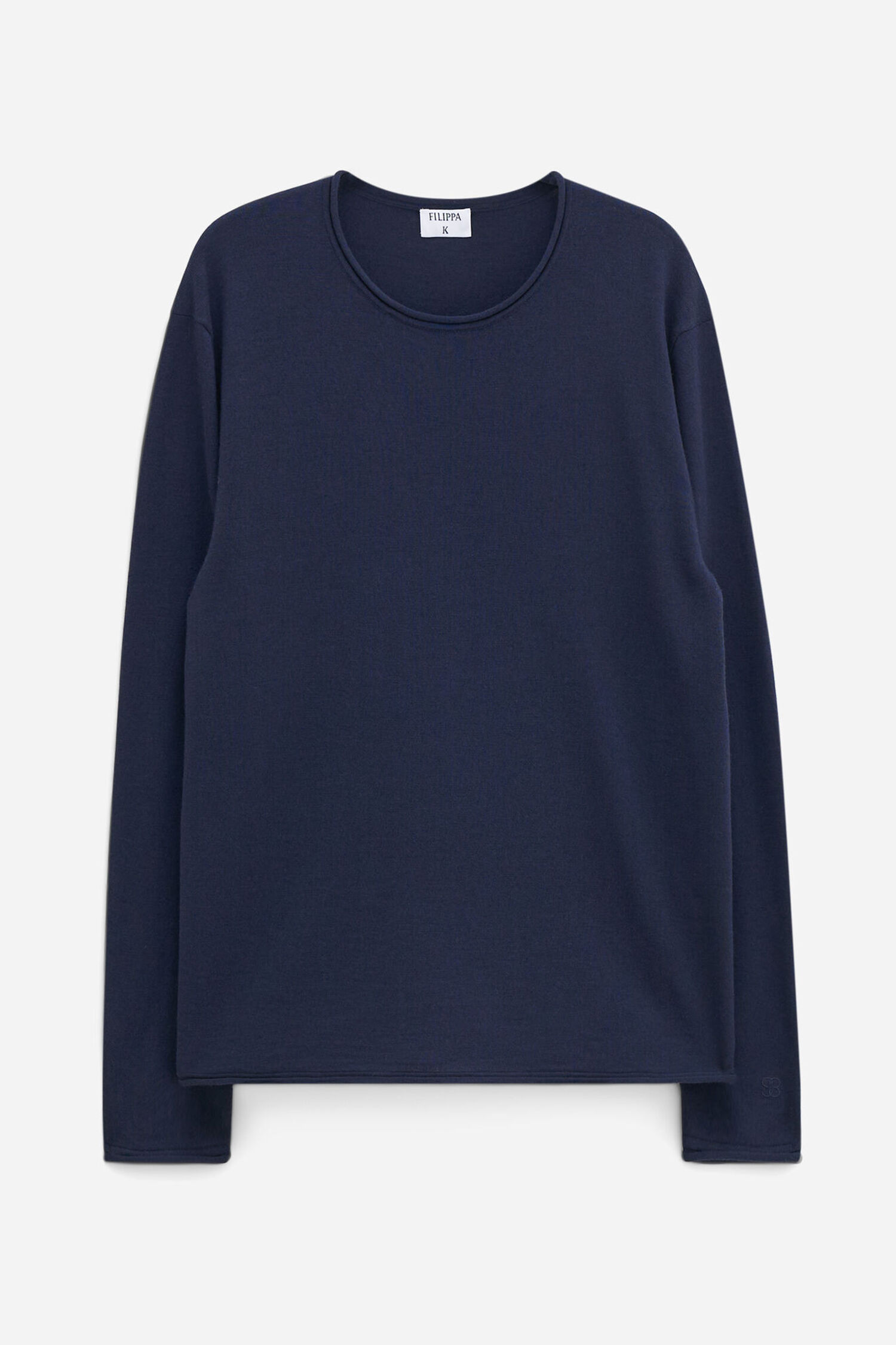 Rolled Edge Knit Sweater - Navy | FILIPPA K