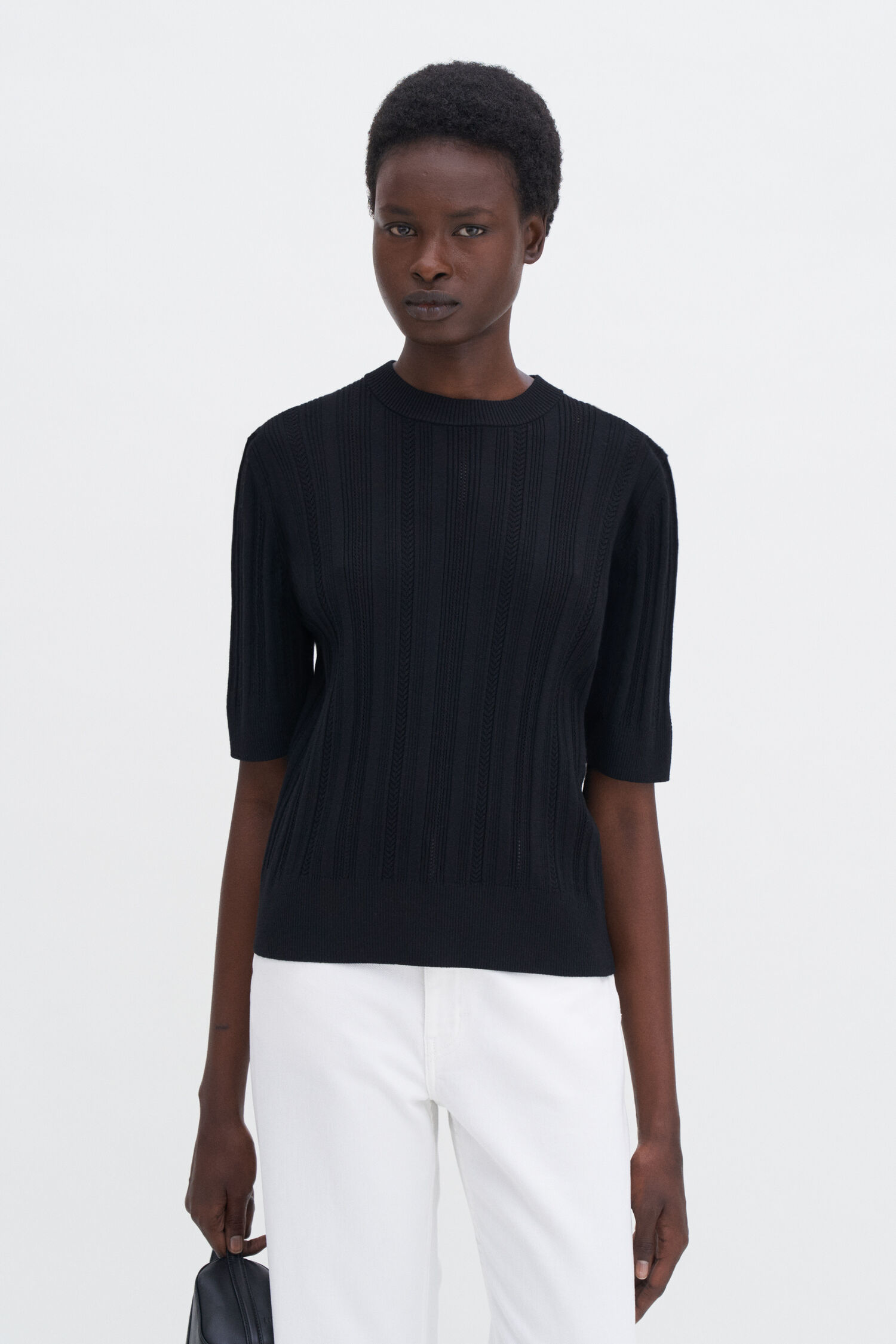 Braid Knit T-Shirt
