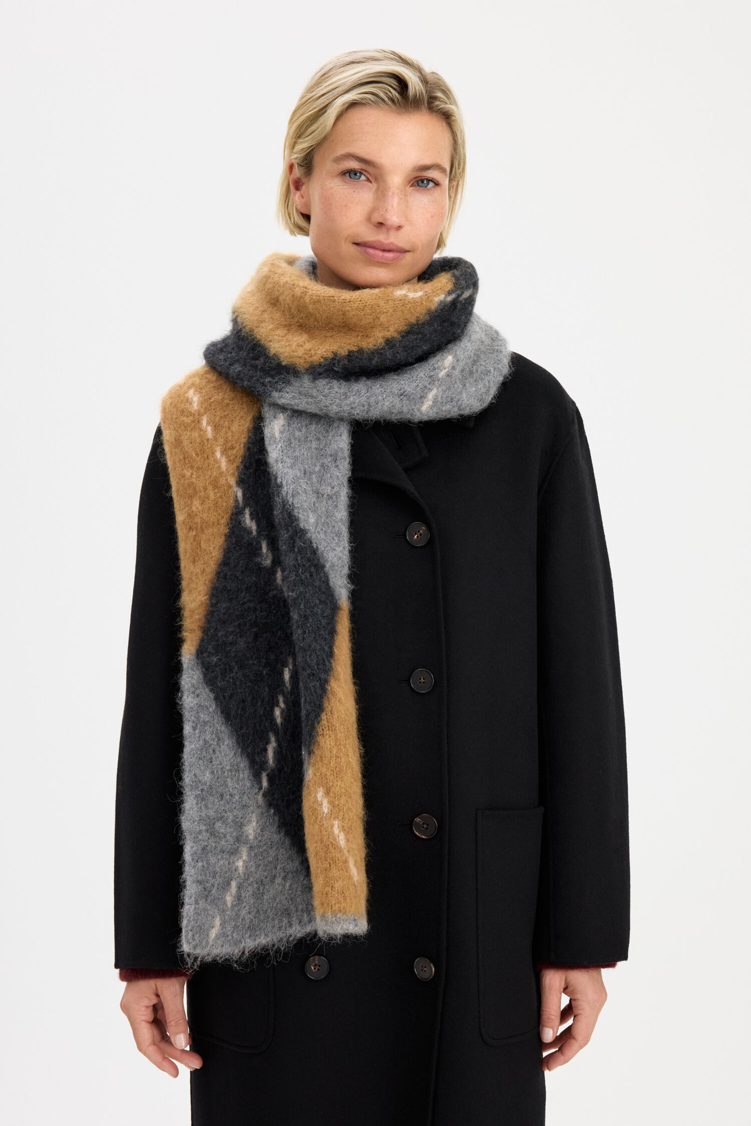 Alpaca Check Scarf