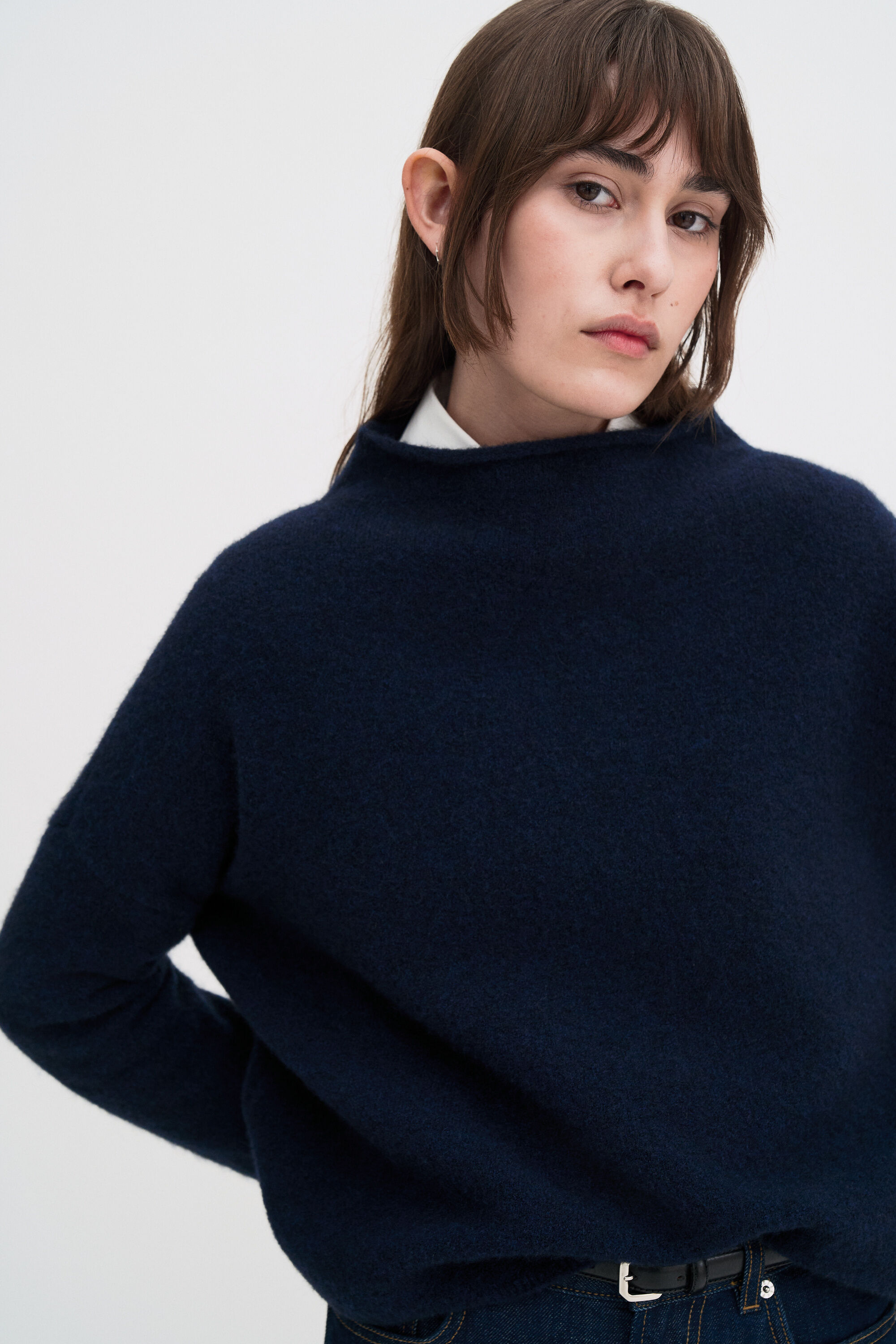 Mika Yak Funnelneck Sweater - Navy | Filippa K