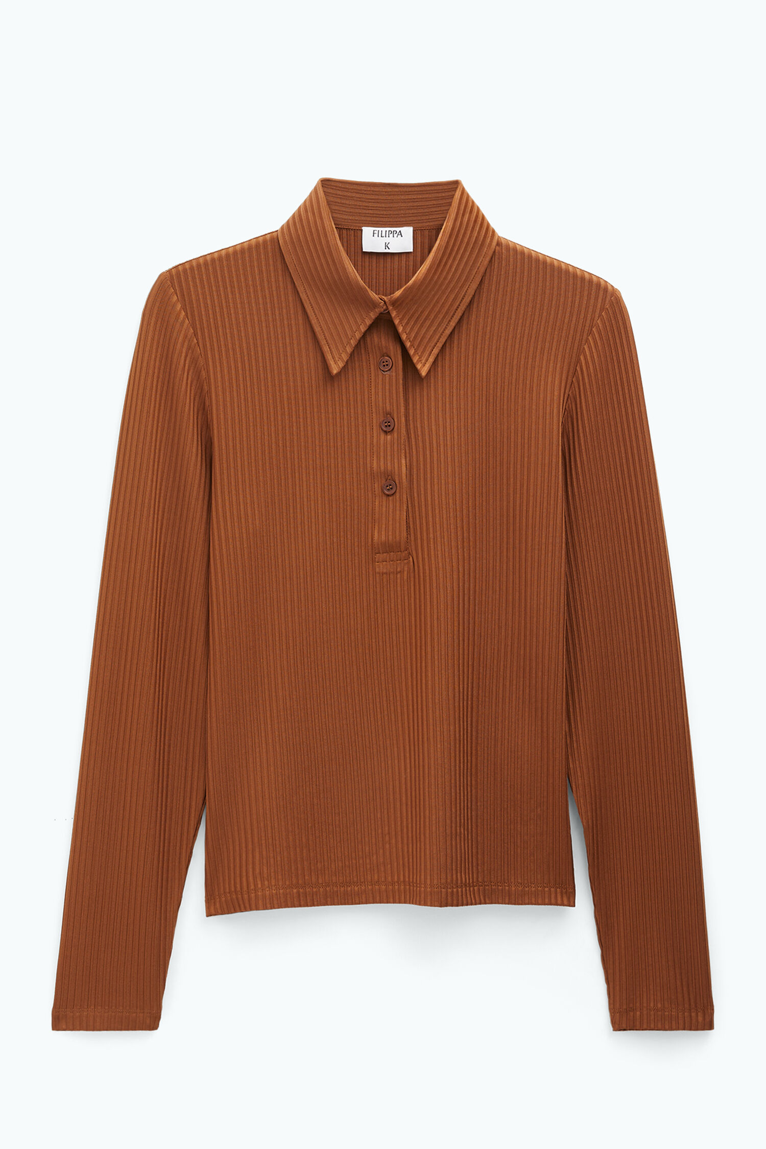 Shiny Rib Button Polo