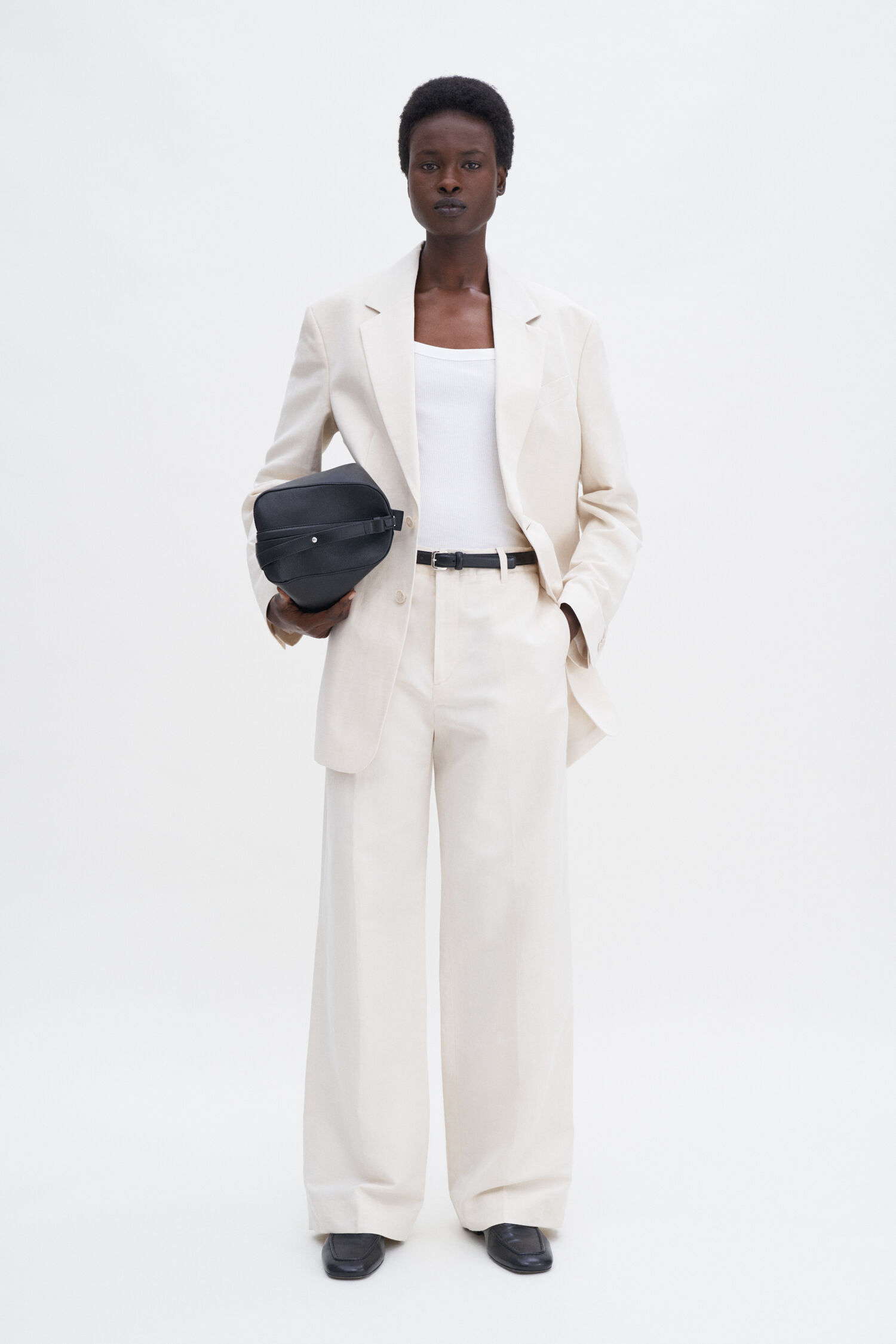 Relaxed Straight Cotton Linen Trousers