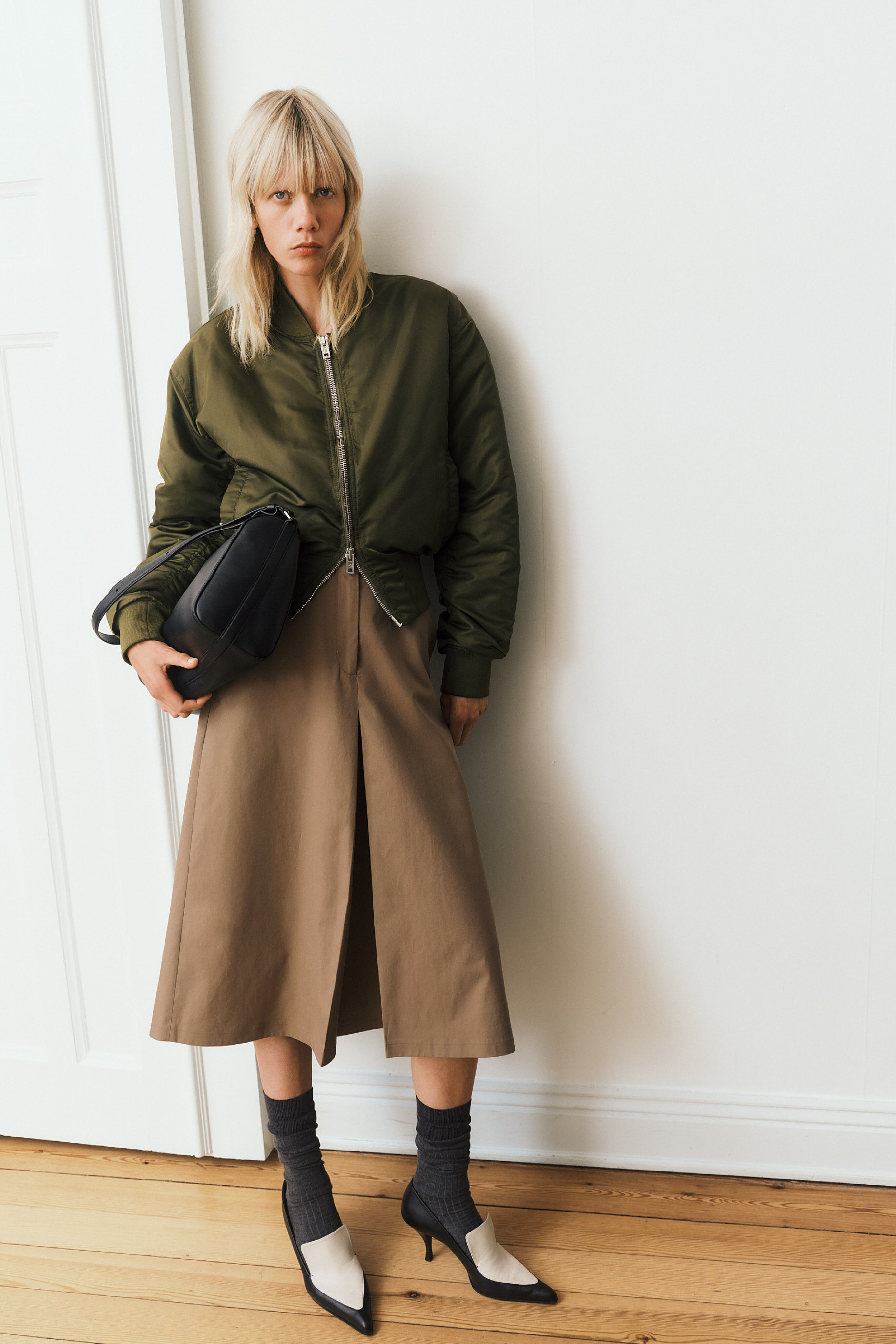 Nylon Zip Jacket - Midnight Green | FILIPPA K