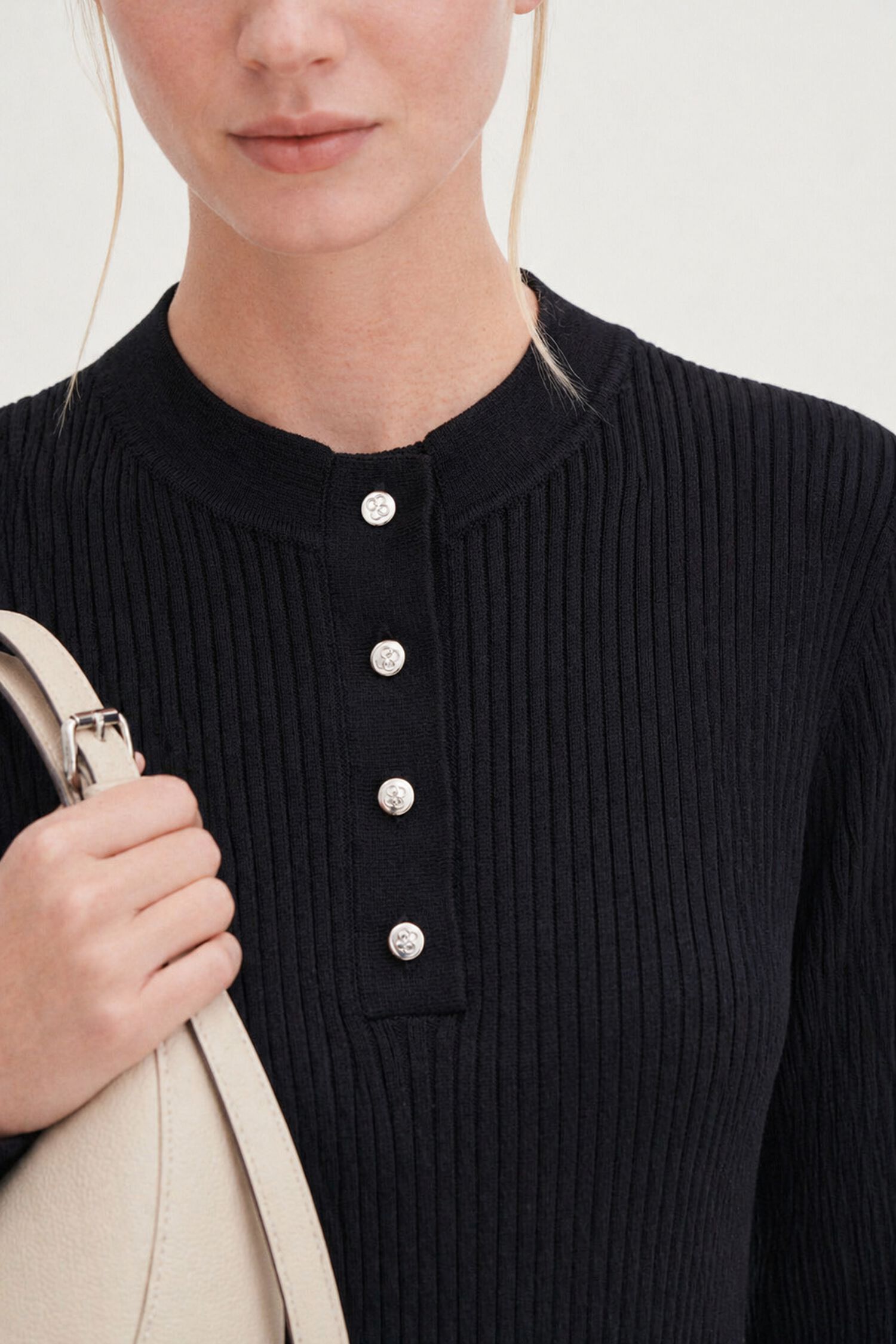 Buttoned Knit Top