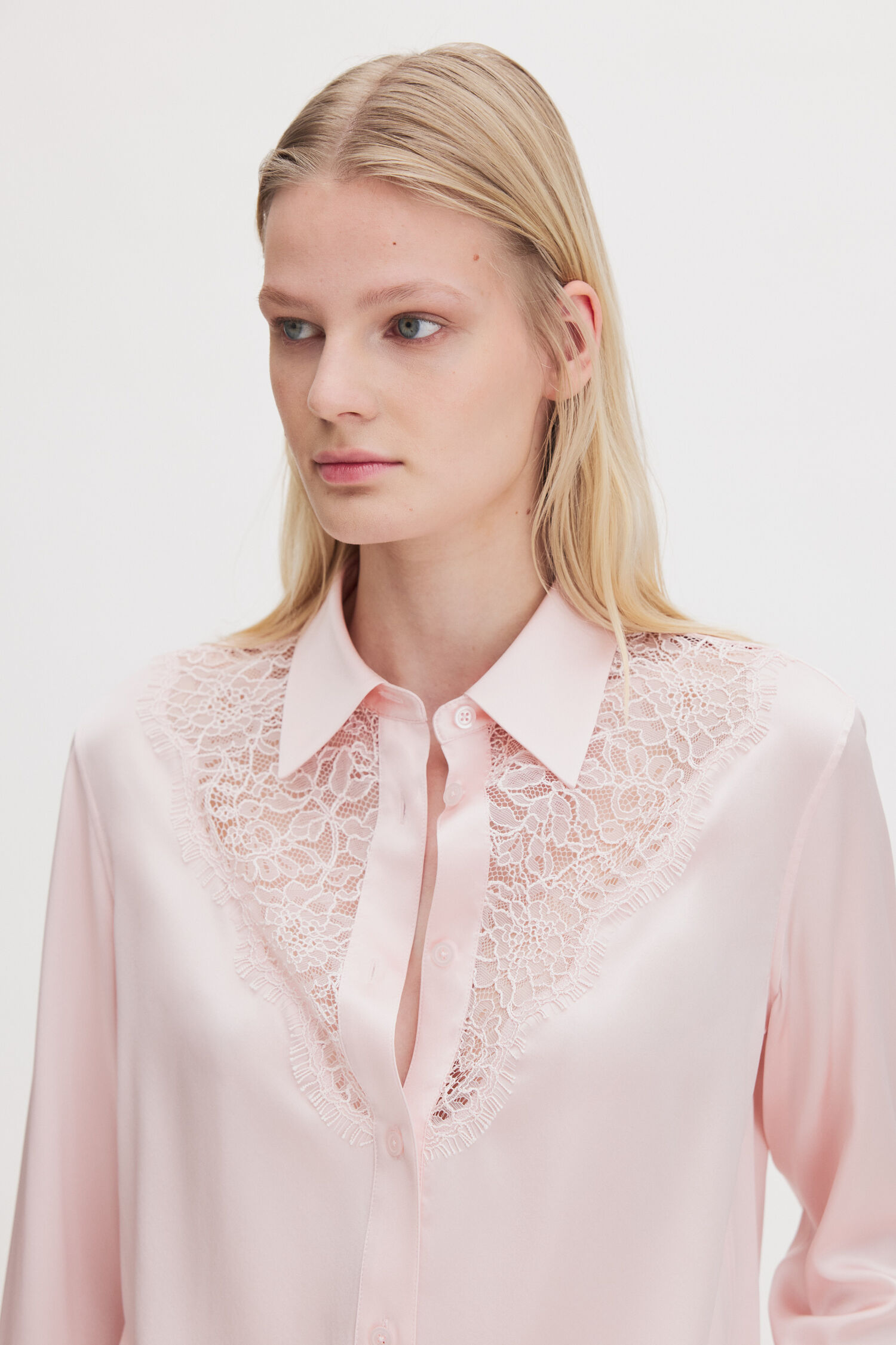 V-Detail Lace Shirt