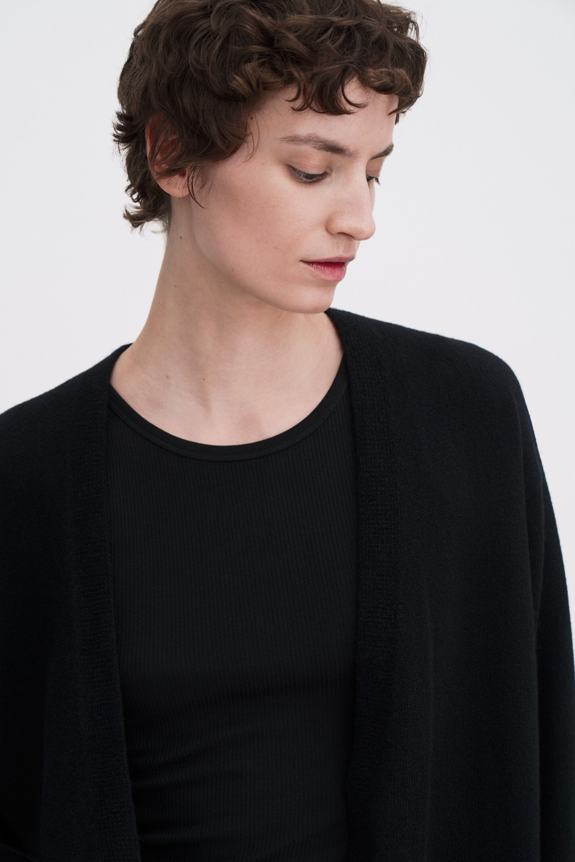 Wool Cashmere Long Cardigan - Black | FILIPPA K
