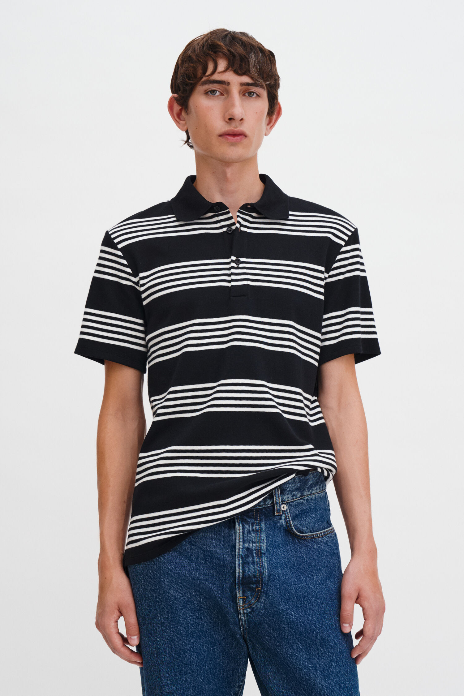 Striped Jersey Polo Shirt