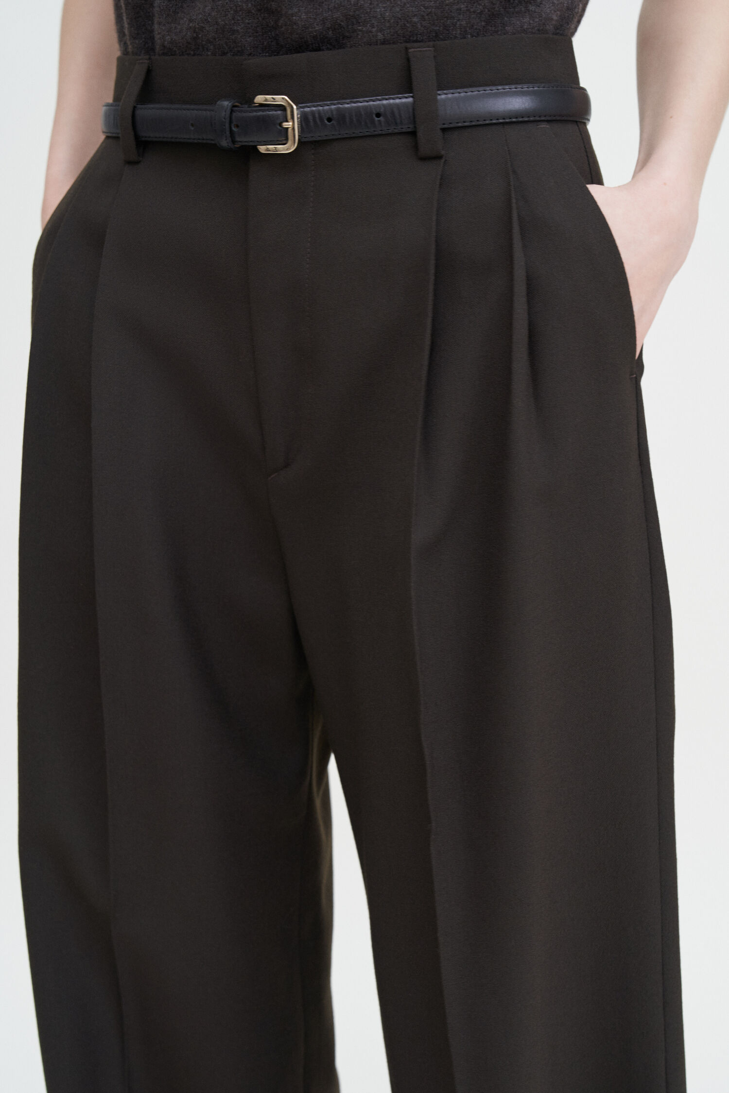 Darcey Wool Trousers - Dark Chocolate | Filippa K