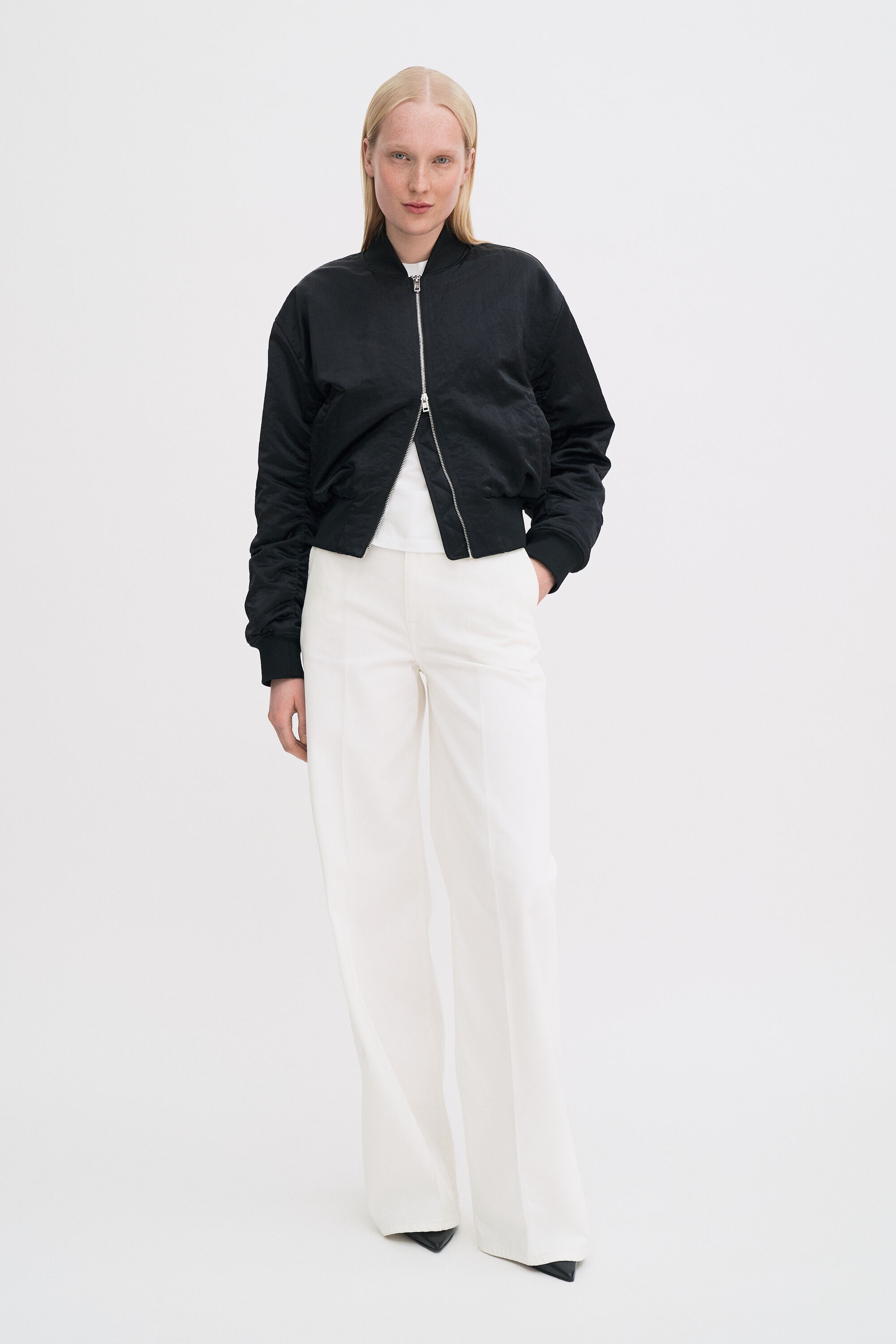 Nylon Zip Jacket - Black | FILIPPA K