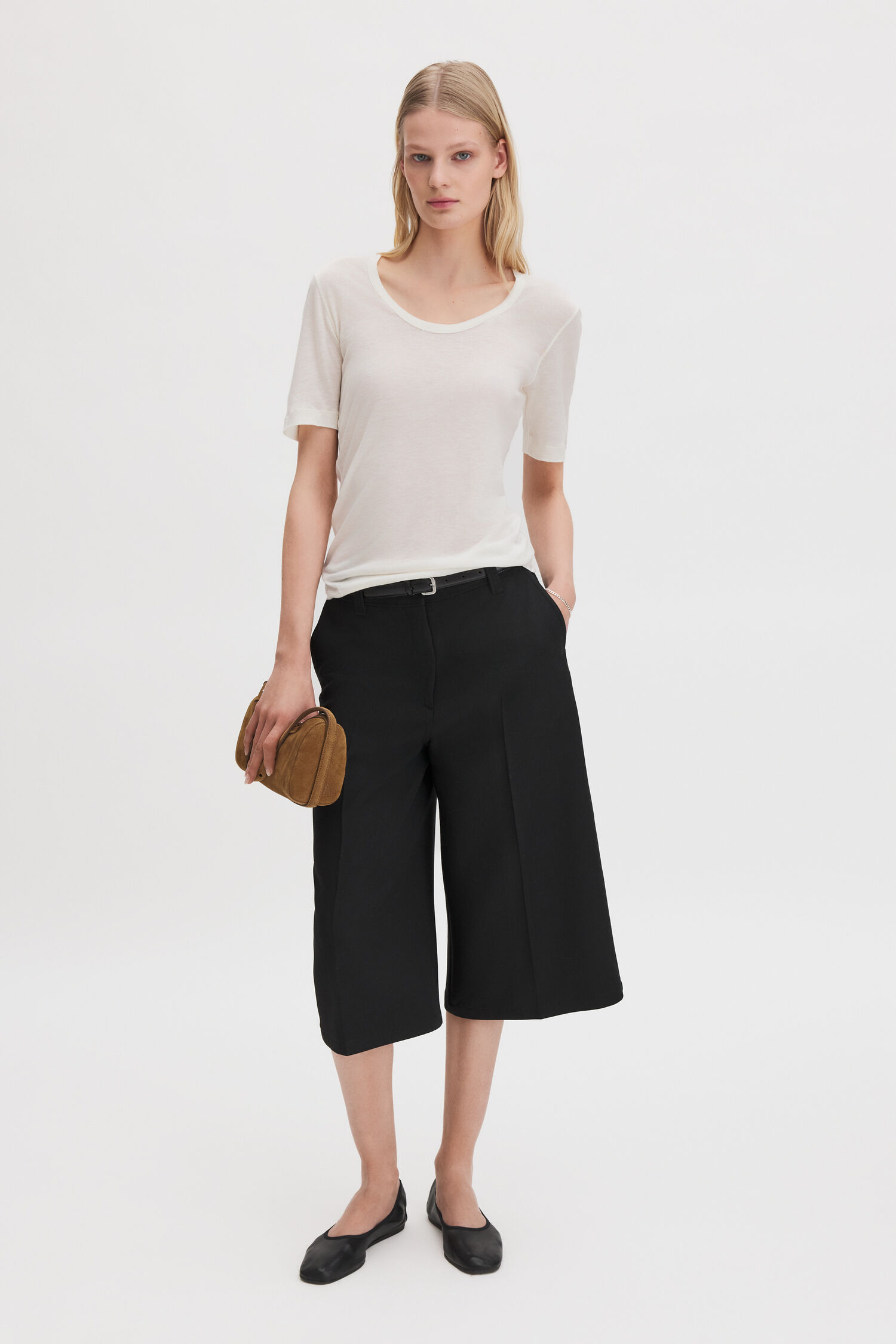 Lyocell Cashmere Scoop Neck Tee