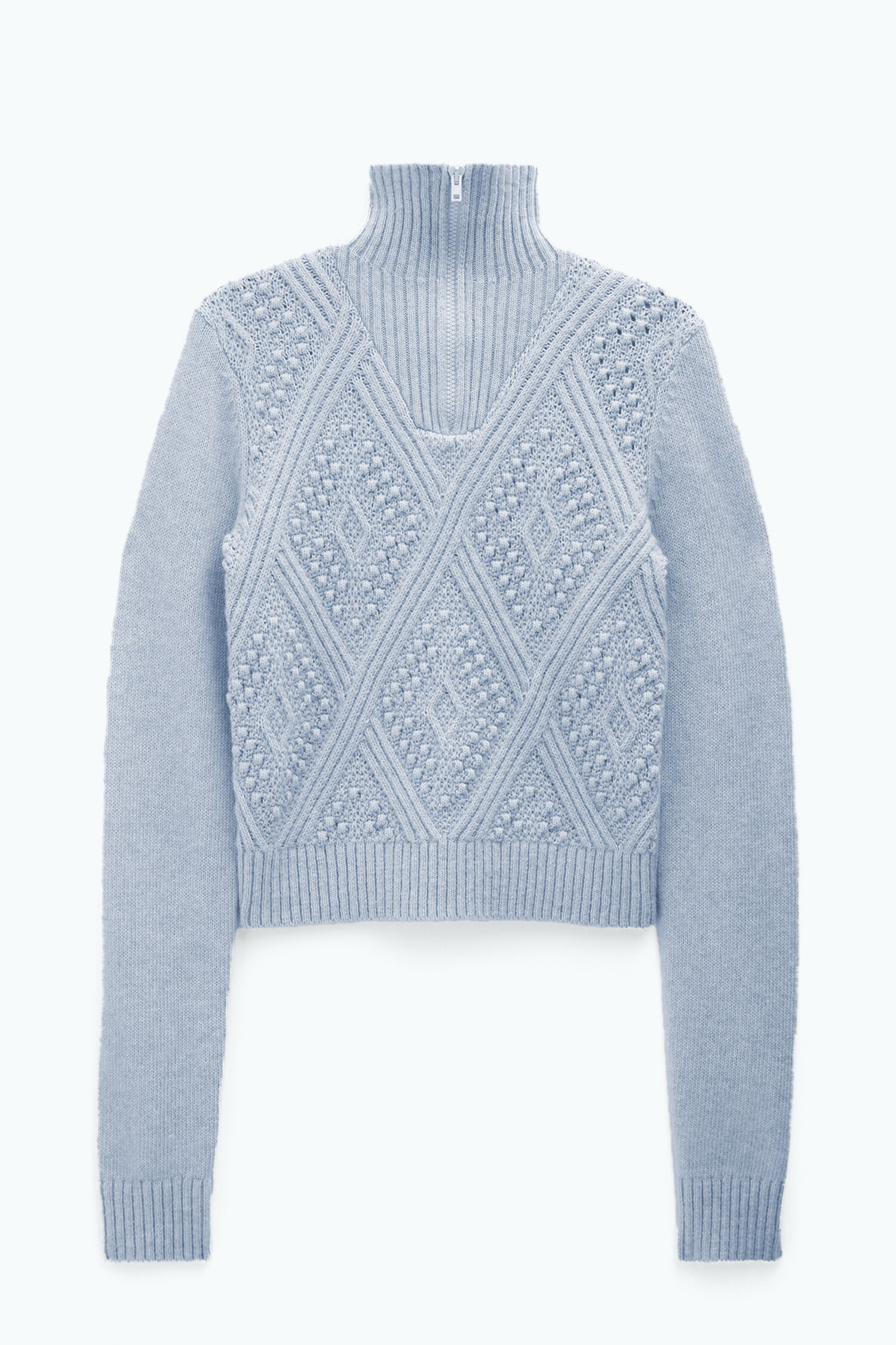 Argyle zip up sweater discount
