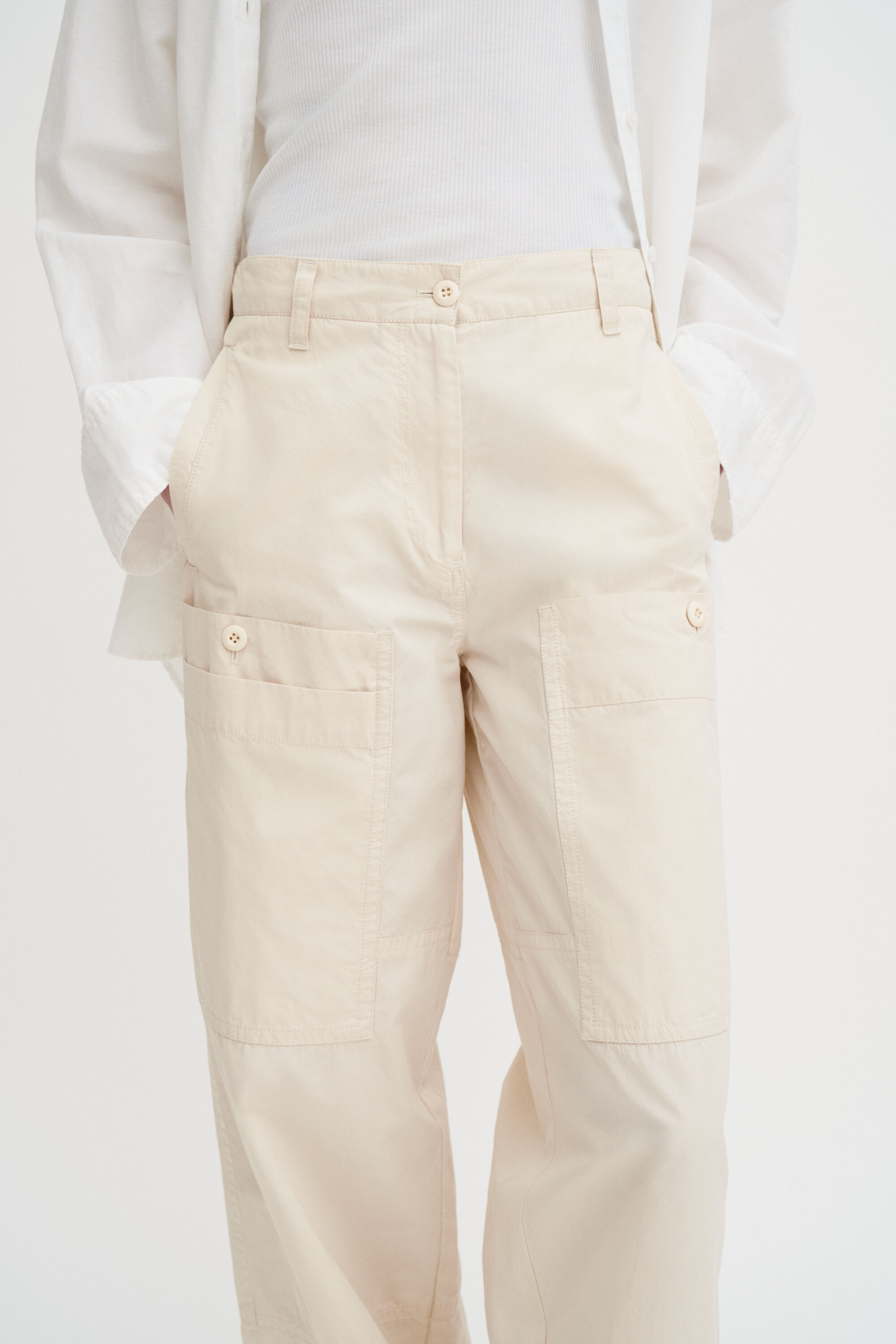 Utility Trousers - Cream White | FILIPPA K