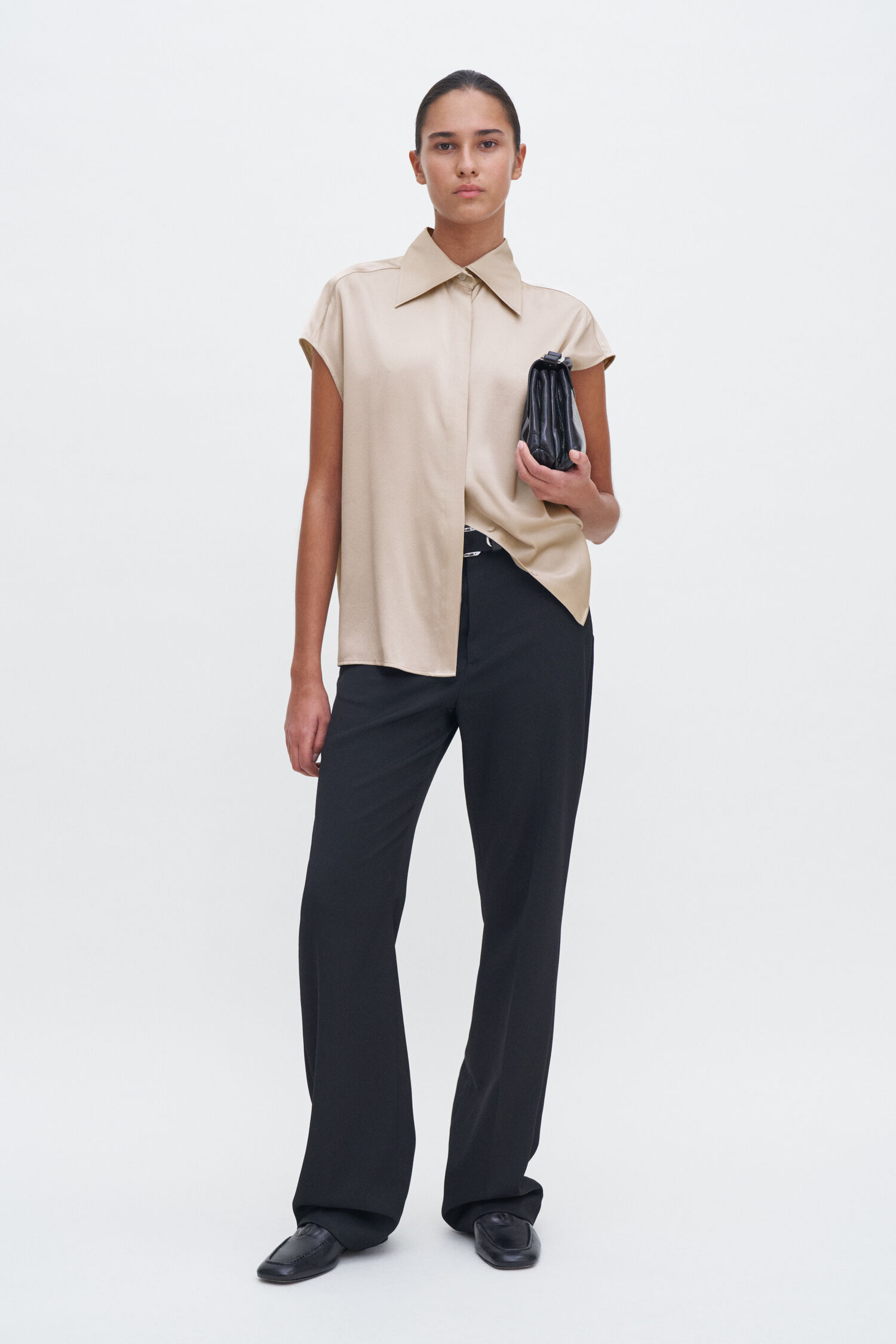 Cap Sleeve Silk Blouse