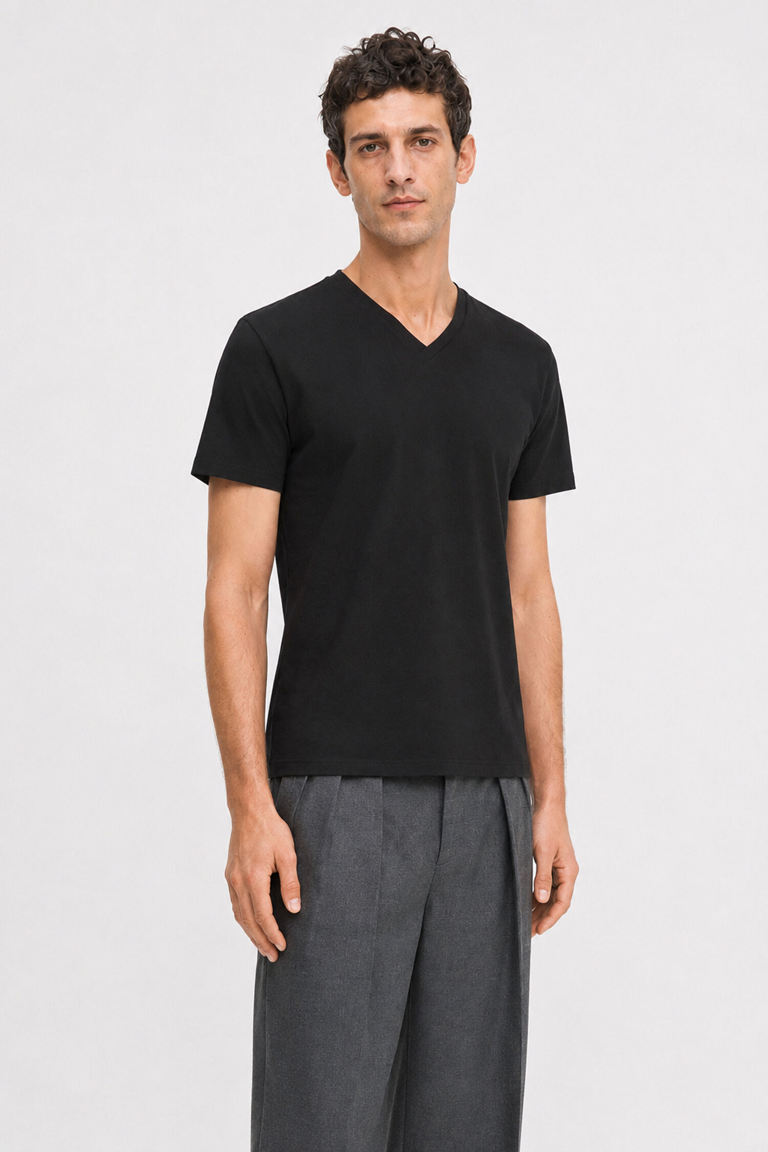 M. Lycra V-Neck Tee