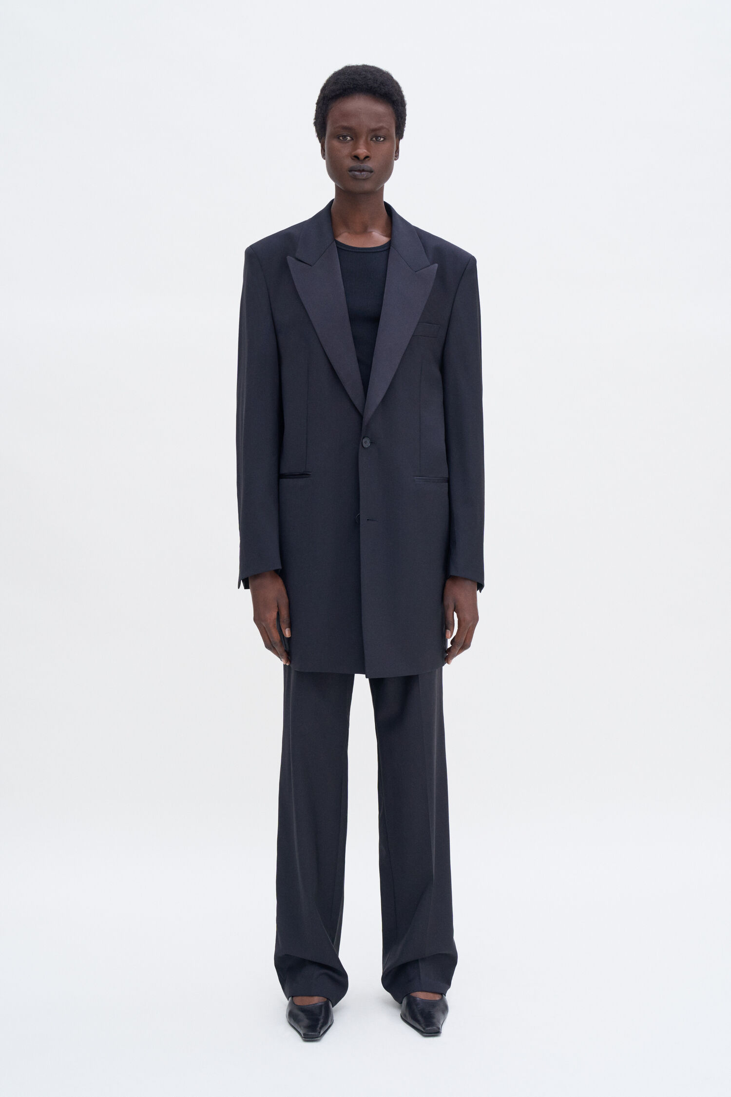 Wool Tuxedo Blazer Coat