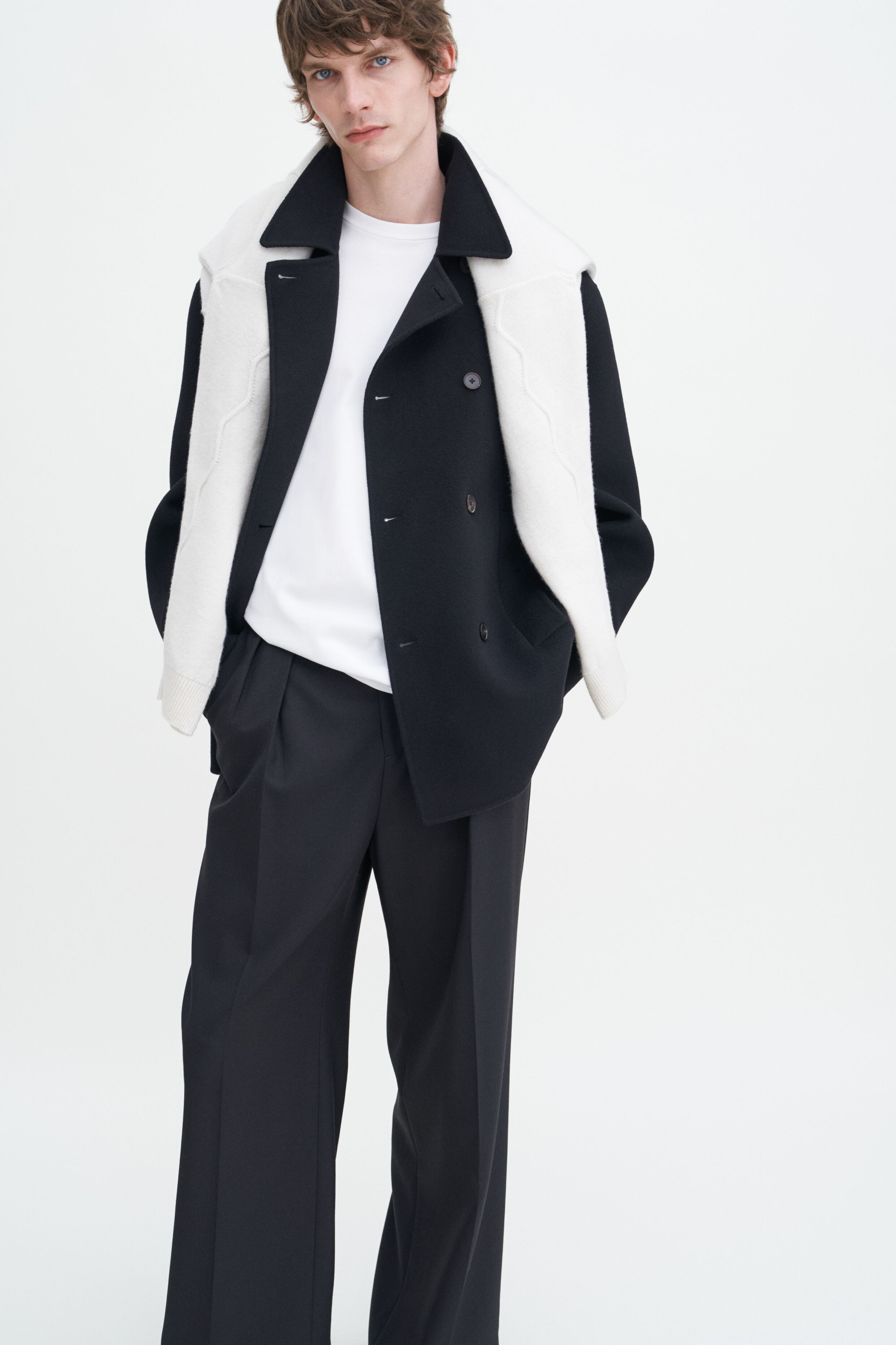 Double Faced Wool Peacoat Black Filippa K