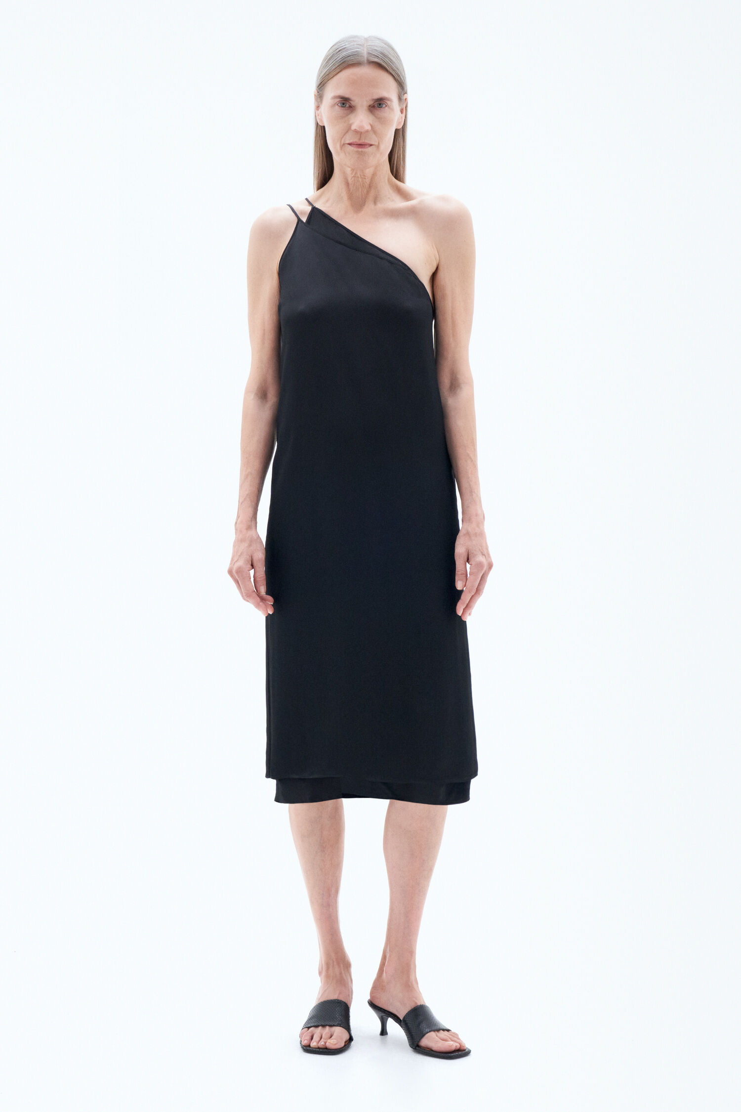 Asymmetric Seersucker Dress