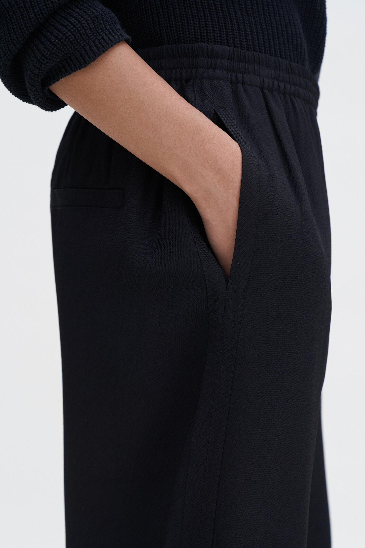 Draped Twill Shorts