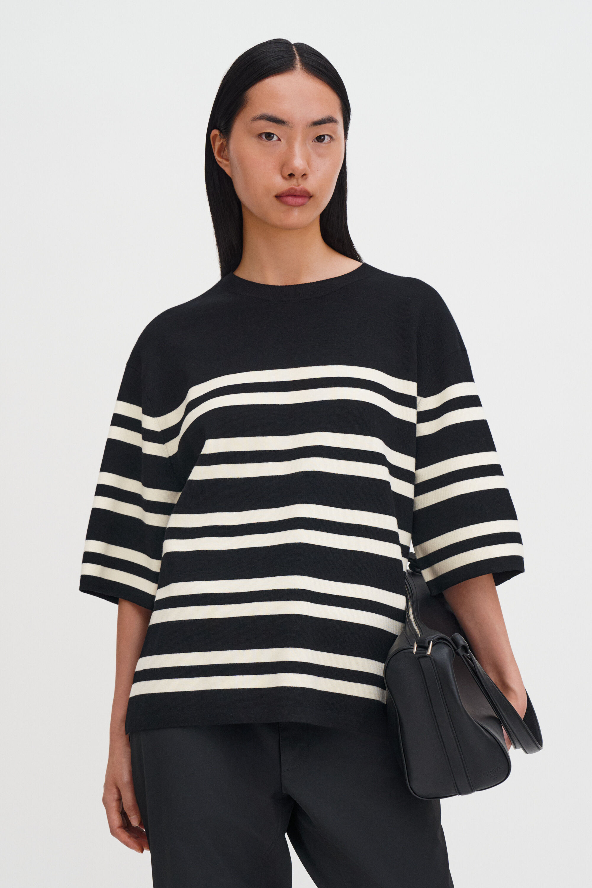 Milano Knit T-shirt - Black/White | FILIPPA K