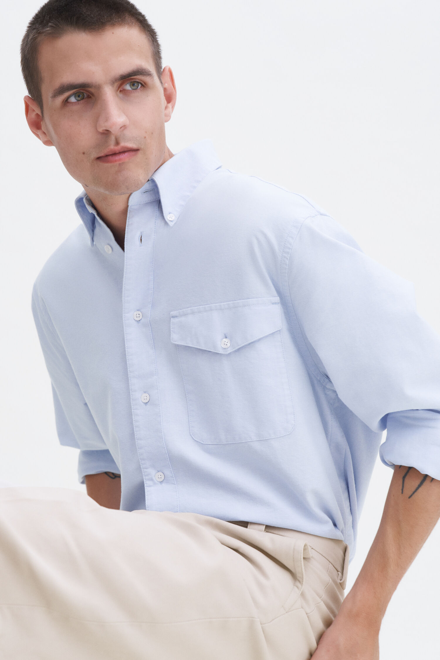 Loose Cotton Oxford Shirt