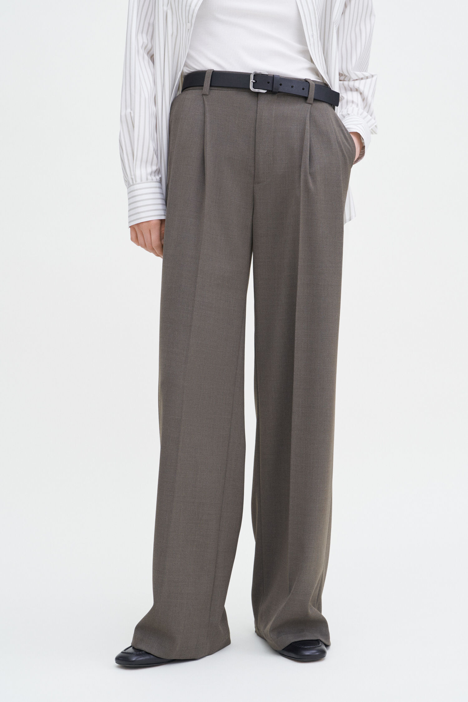 Darcey Wool Trousers - Driftwood | Filippa K