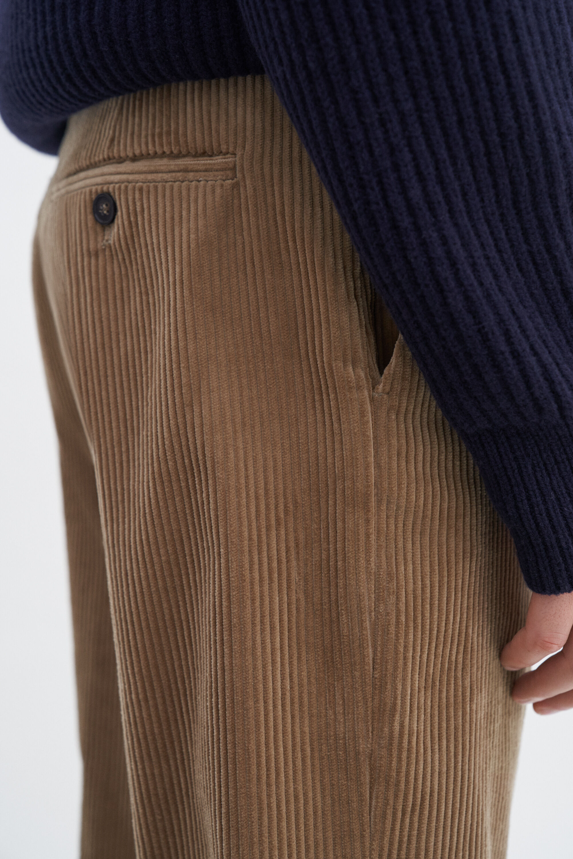 Cropped Corduroy Trousers - Dark Beige | Filippa K