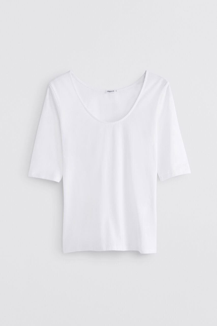 Cotton Stretch Scoop Neck Top