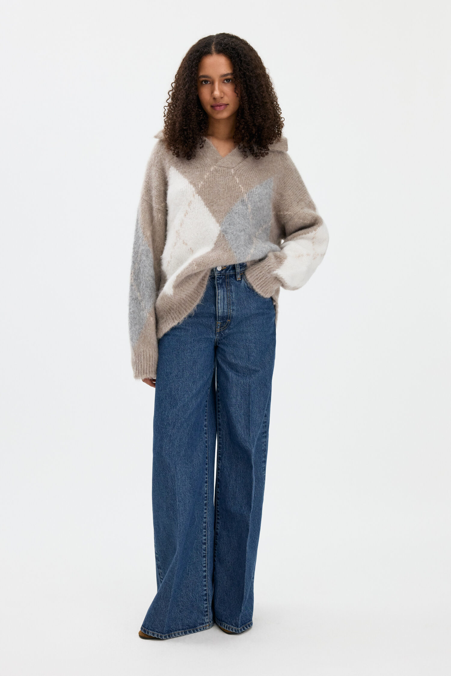 Alpaca Check Sweater