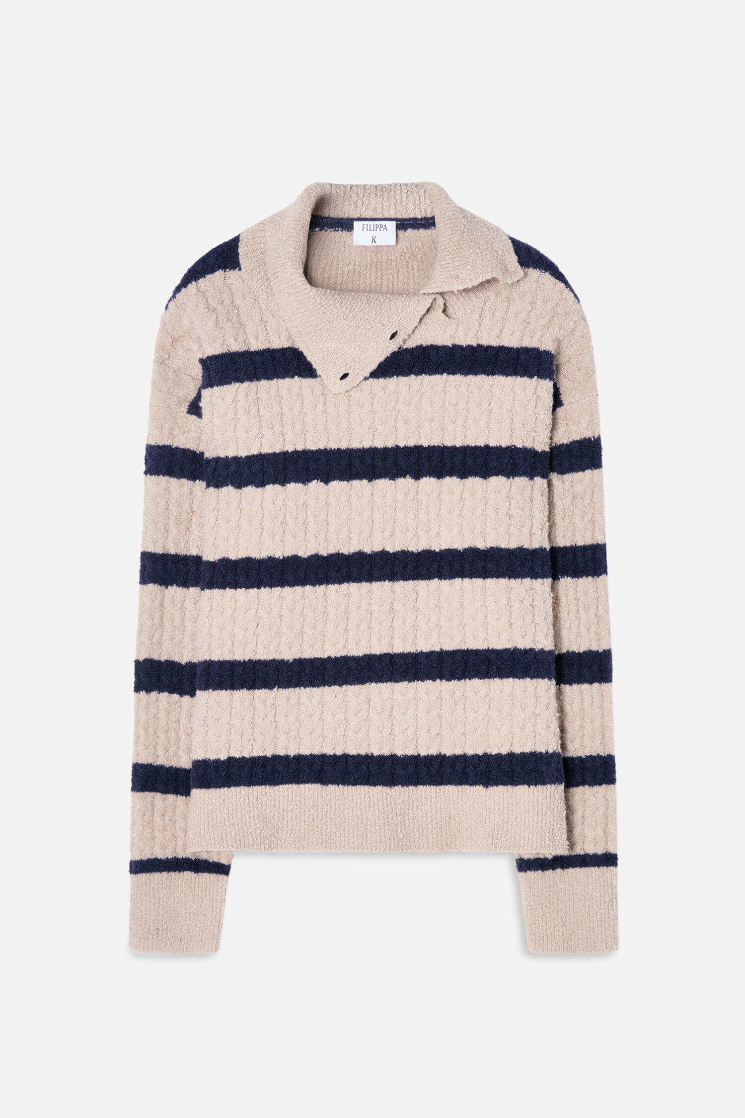 Striped Shawl Collar Sweater