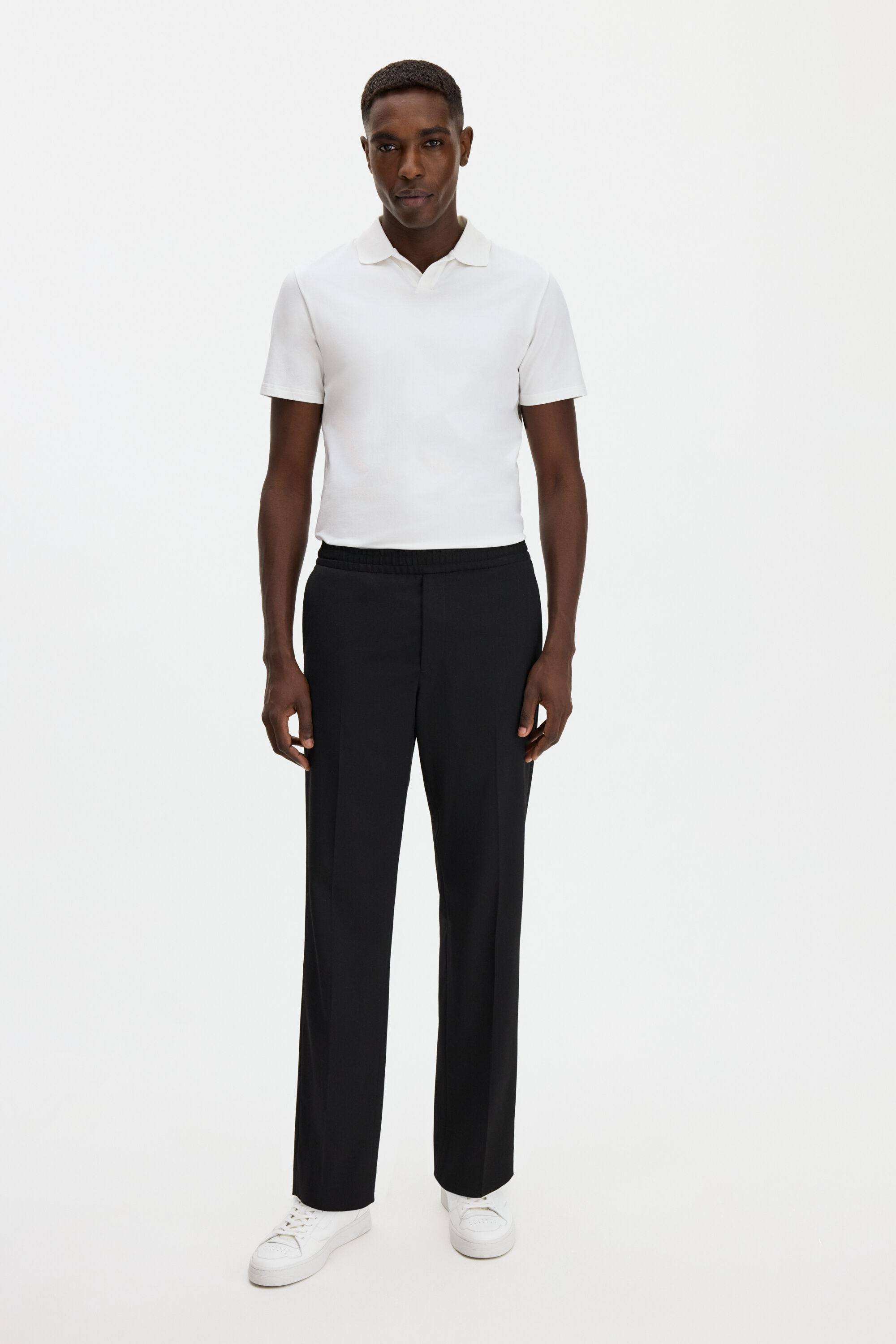 Stretch Cotton Polo T-Shirt - White | FILIPPA K
