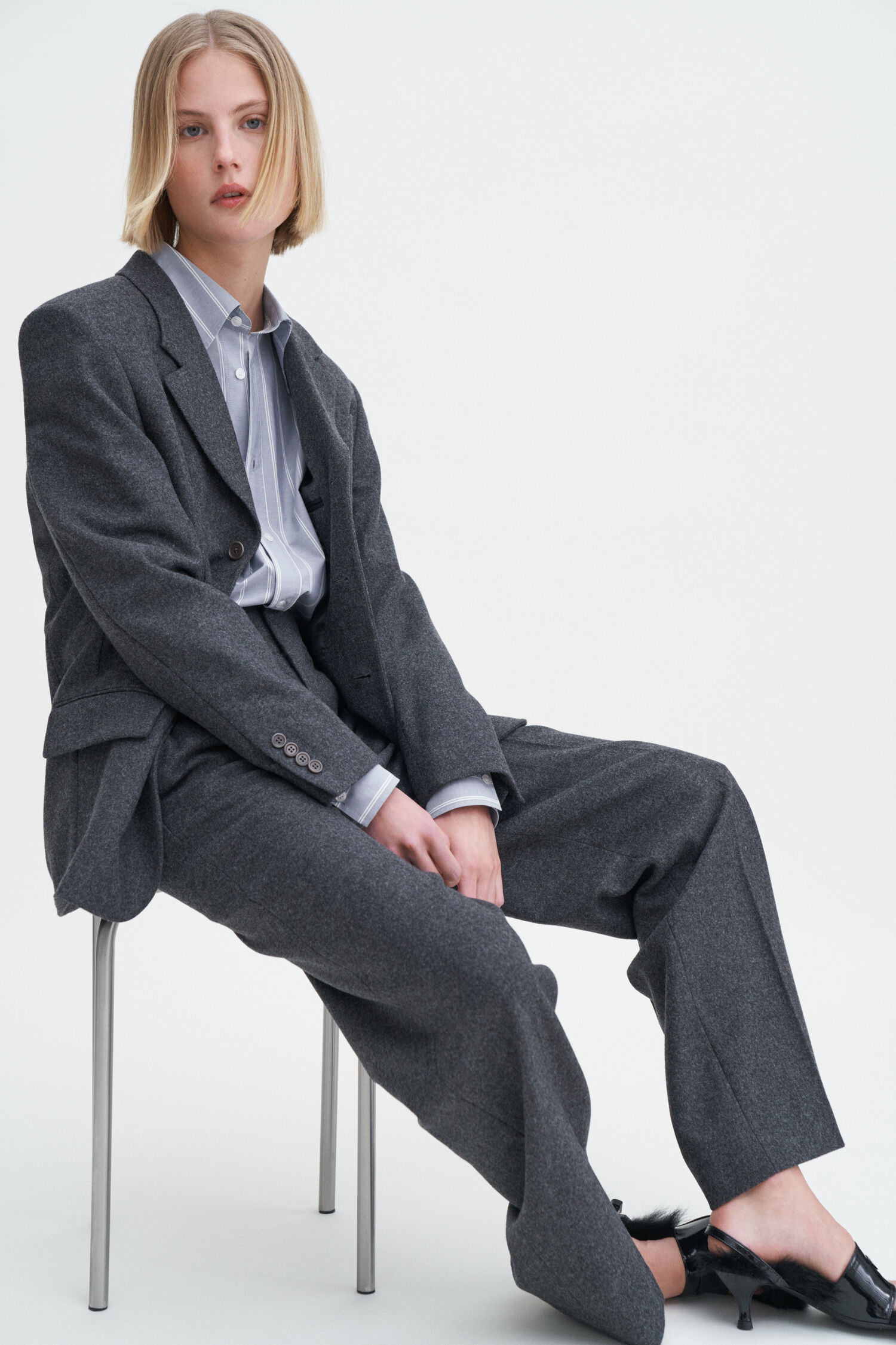 Tapered Flannel Trousers