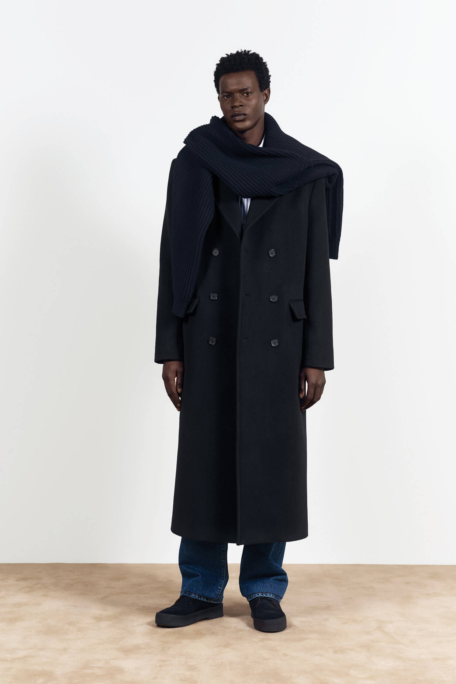 SOE Deep breasted Wool Coat　ブラック Milly Wool-Blend Double-Breasted Coat | Saks Fifth Avenue