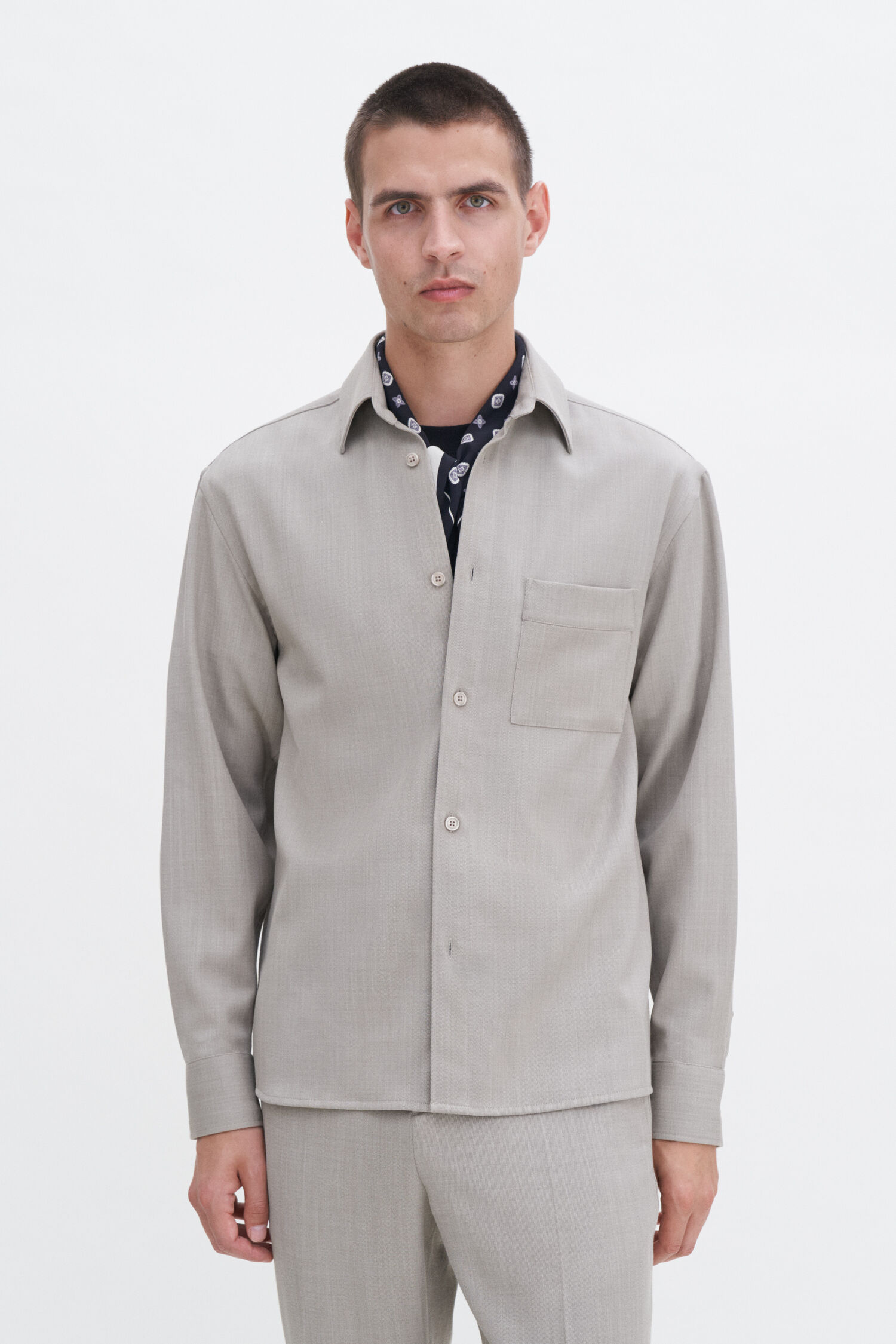 Boxy Wool Twill Shirt