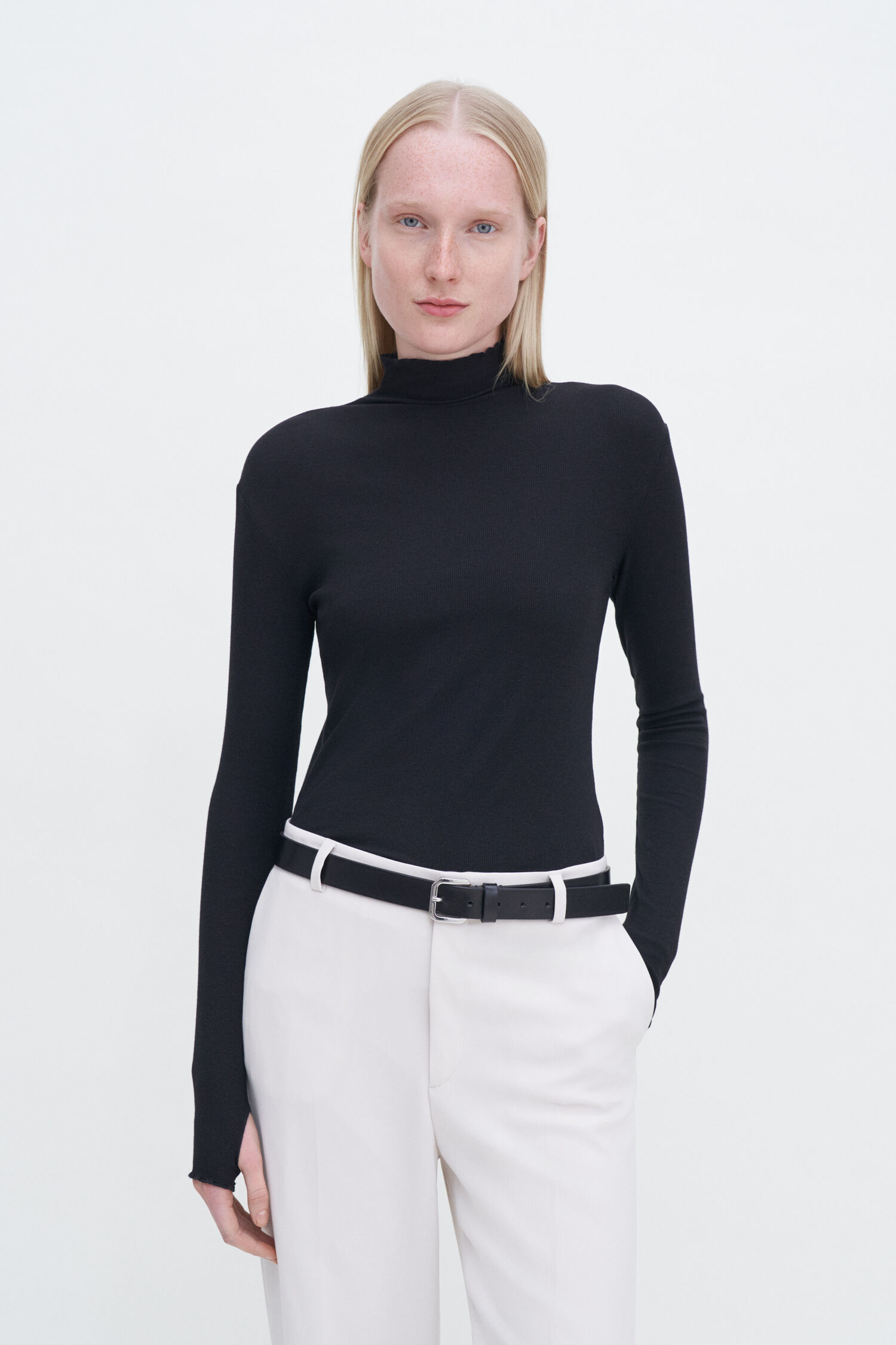 Filippa K Rib Mock Neck Top