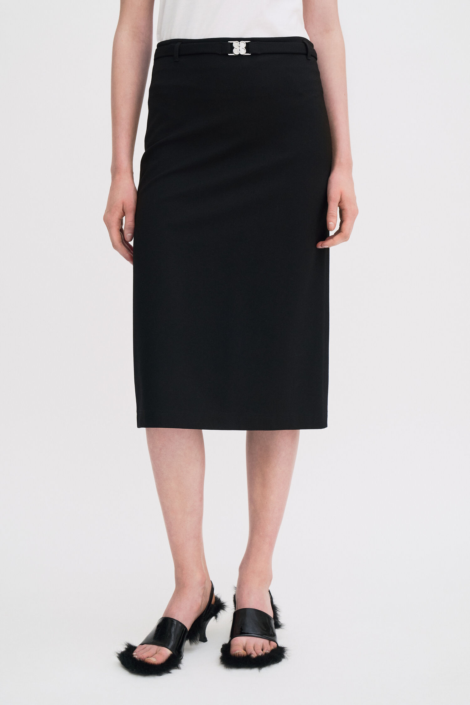 Belted Jersey Skirt