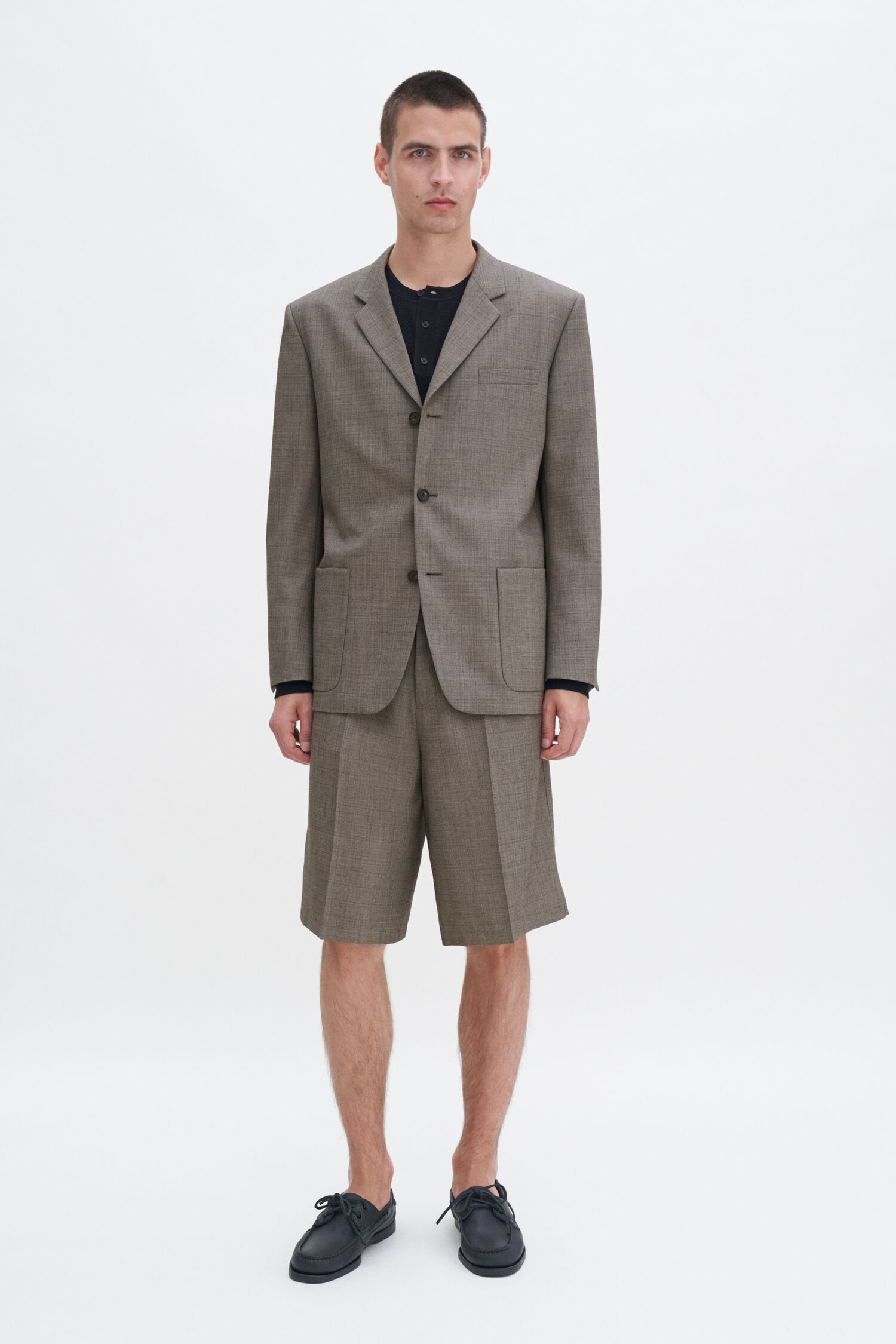 Wool Blend Patch Pocket Blazer