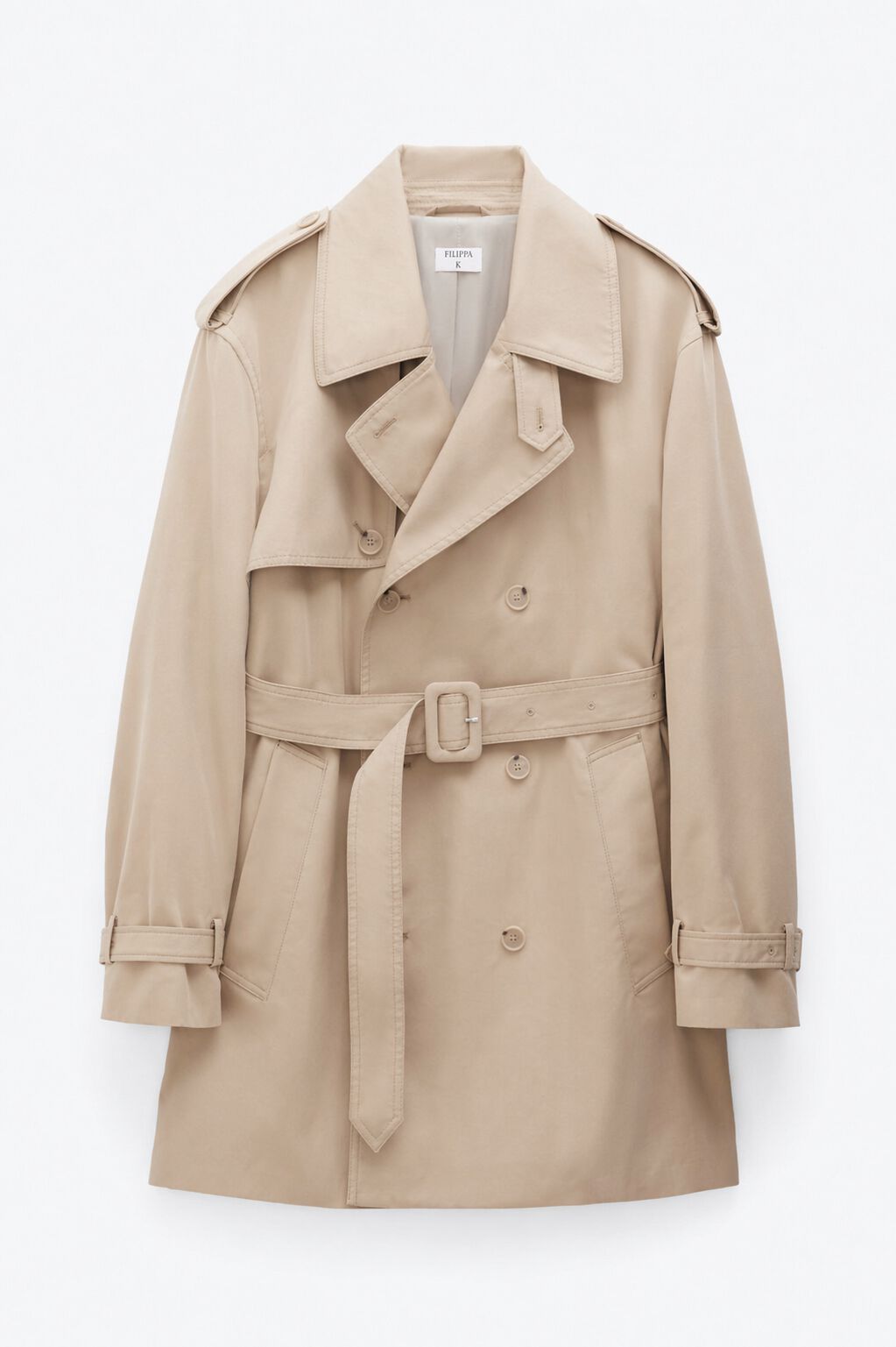 Short Trench Coat - Sand Beige | FILIPPA K
