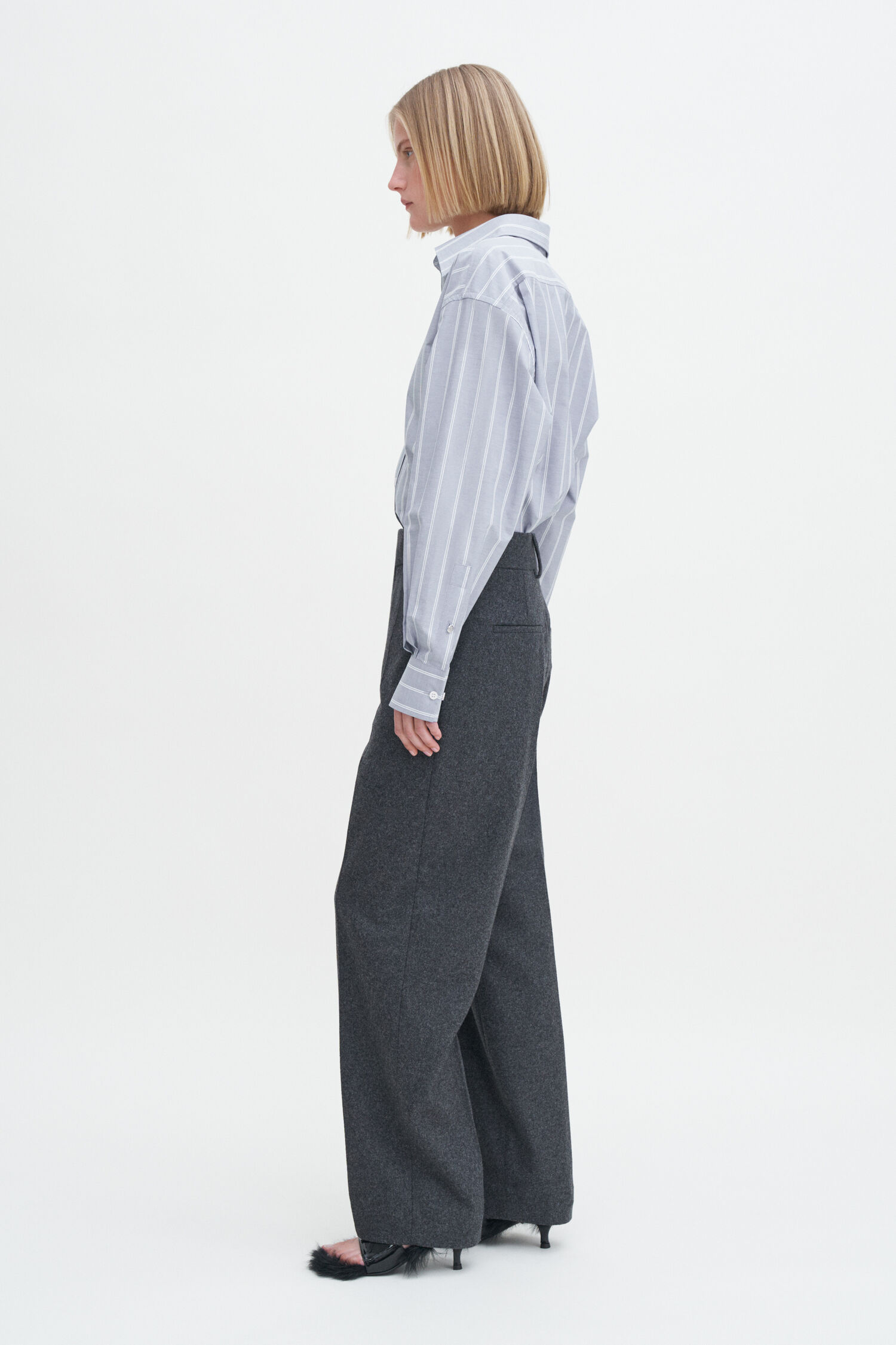 Tapered Flannel Trousers