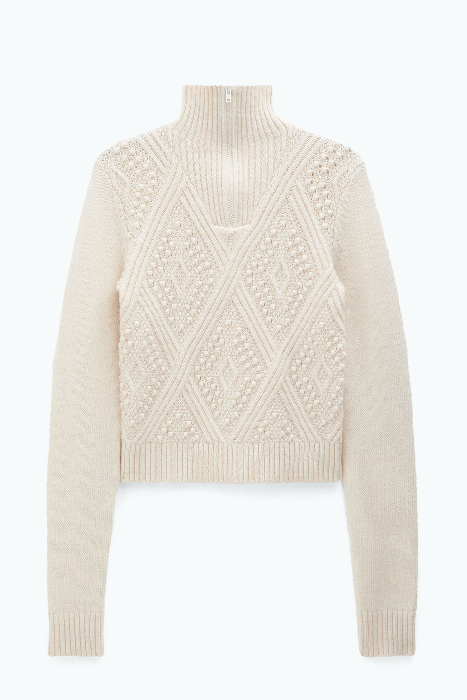 Geruite trui met rits Winter White Filippa K