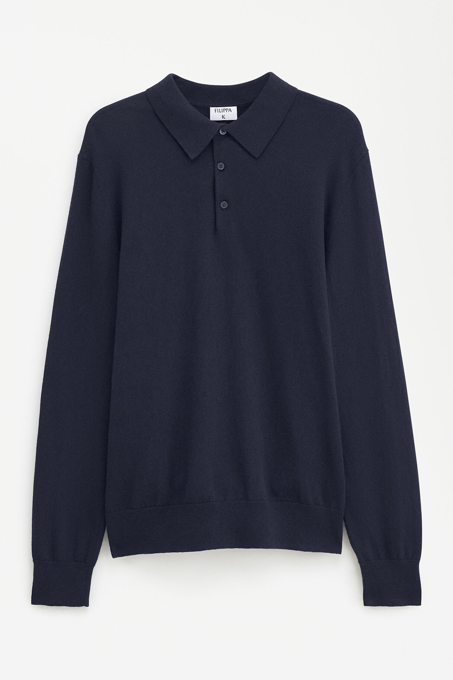 Knitted Polo Shirt - Navy | FILIPPA K