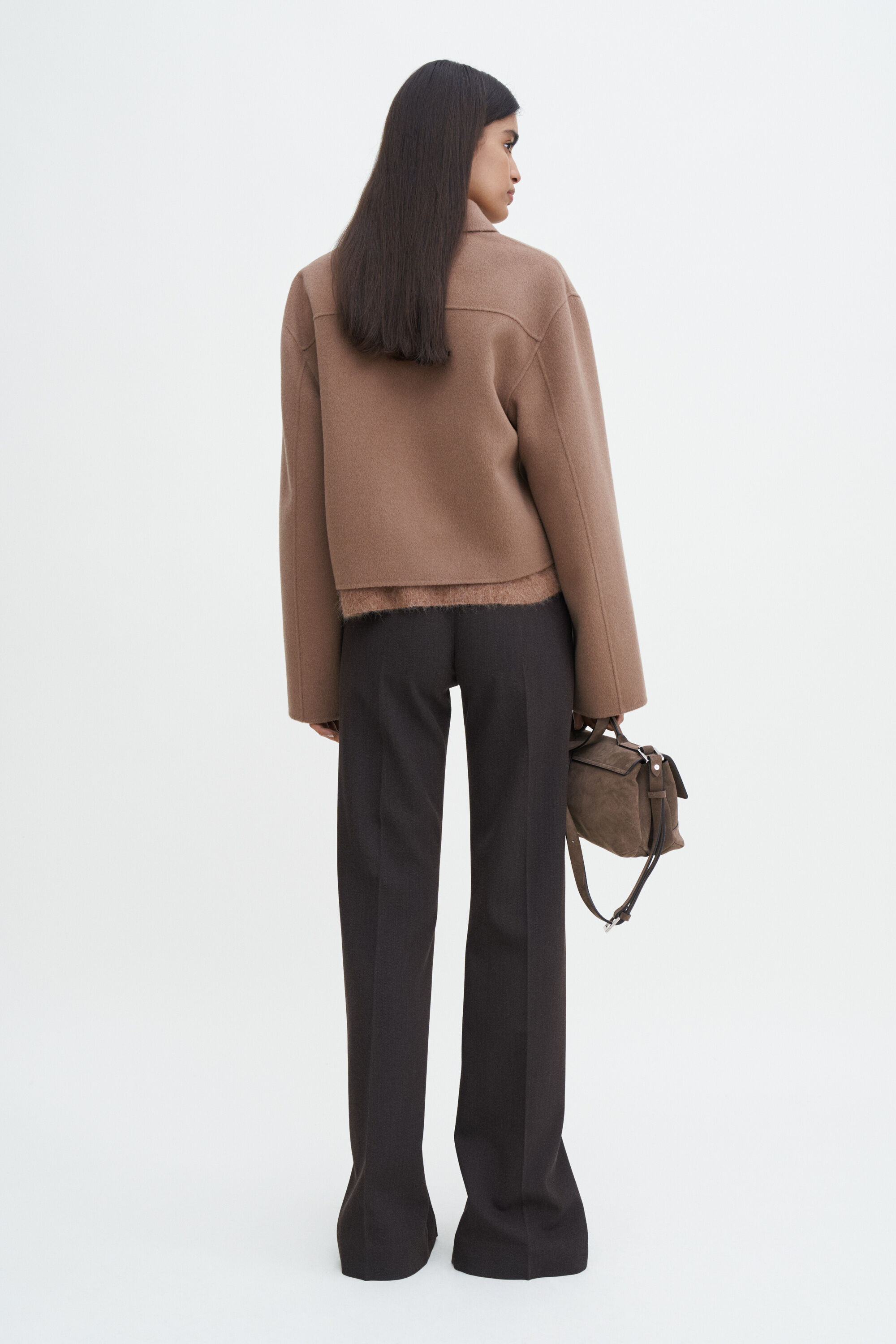 Short Wool Cashmere Jacket - Dark Khaki | Filippa K