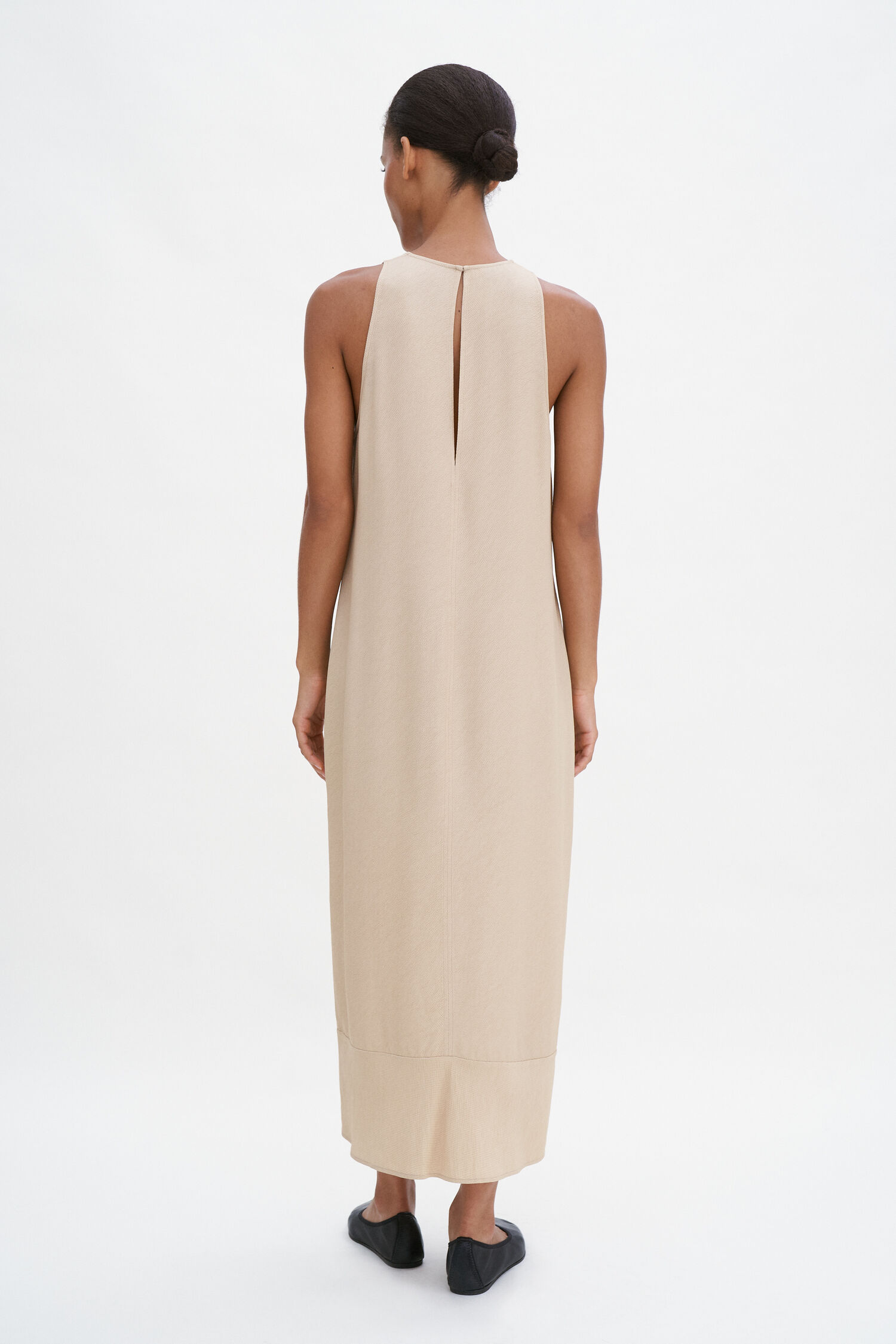 Draped Twill Tank Dress
