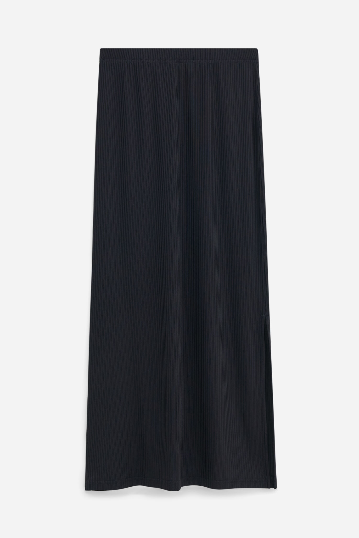 Shiny Rib Maxi Skirt